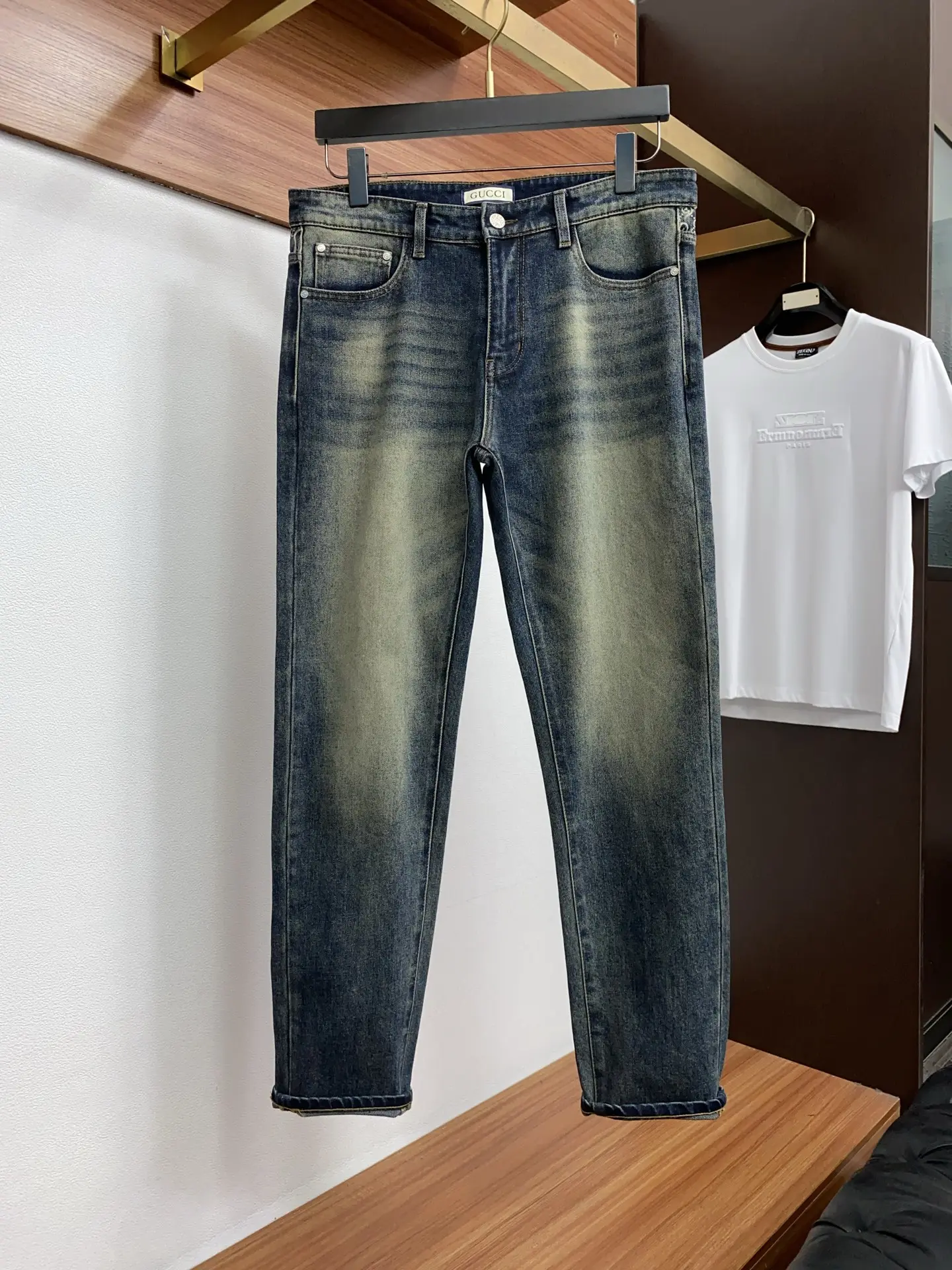 Monogram Slim-Fit Straight-Leg Jeans D18023868 — view 3
