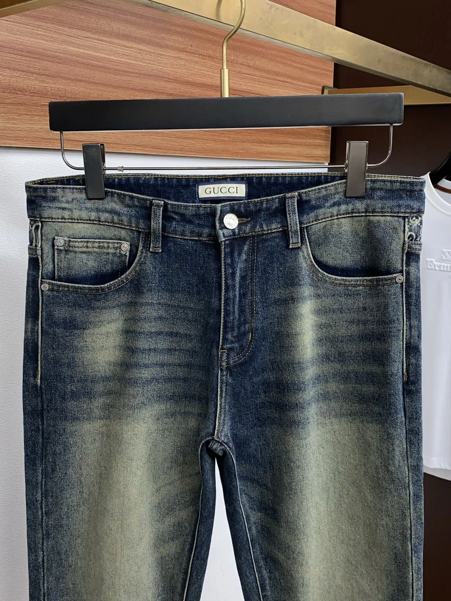 Monogram Slim-Fit Straight-Leg Jeans D18023868 — view 4