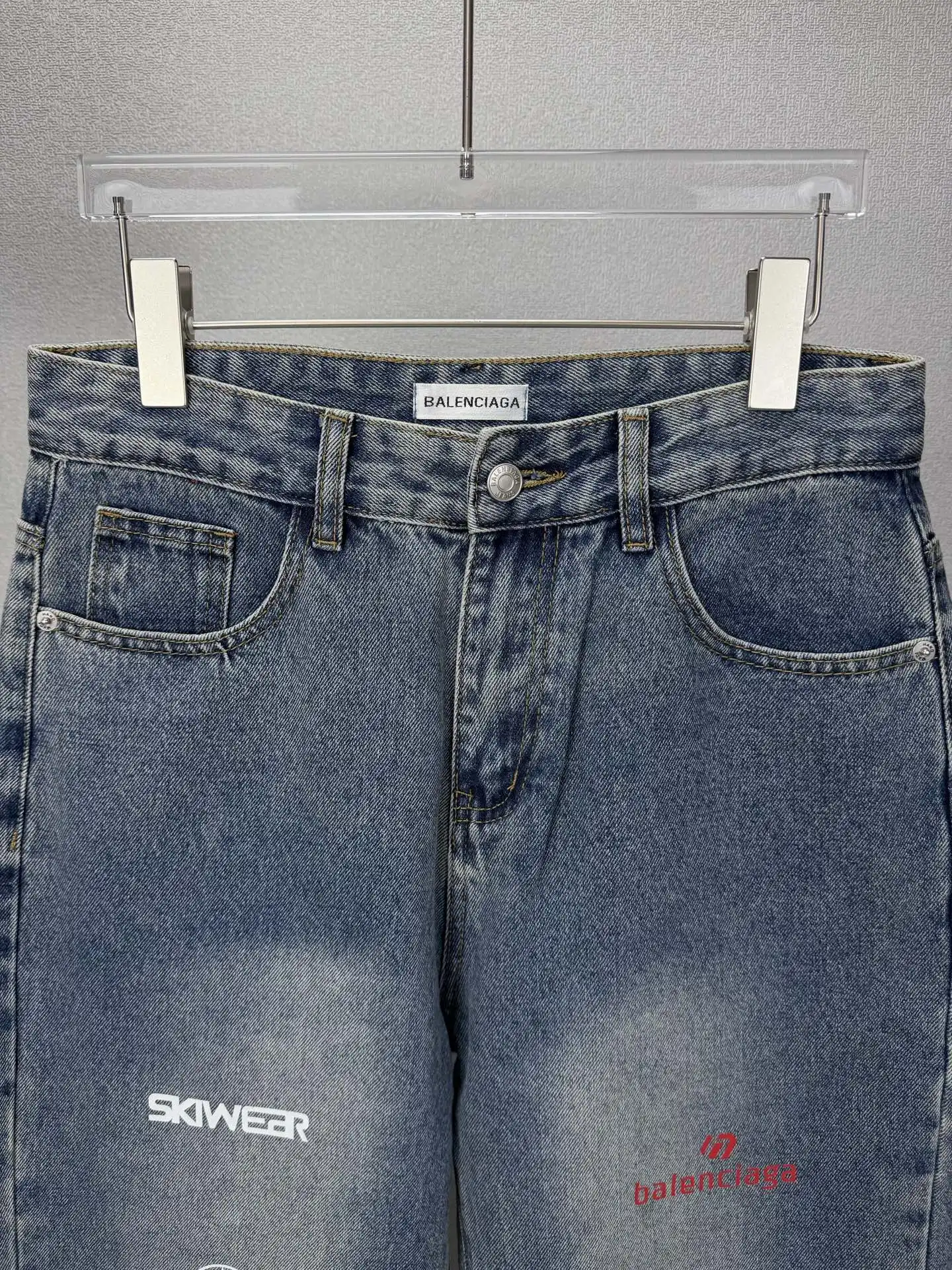 Multi-Logo Embroidered Wide-Leg Jeans D18023174 — view 3