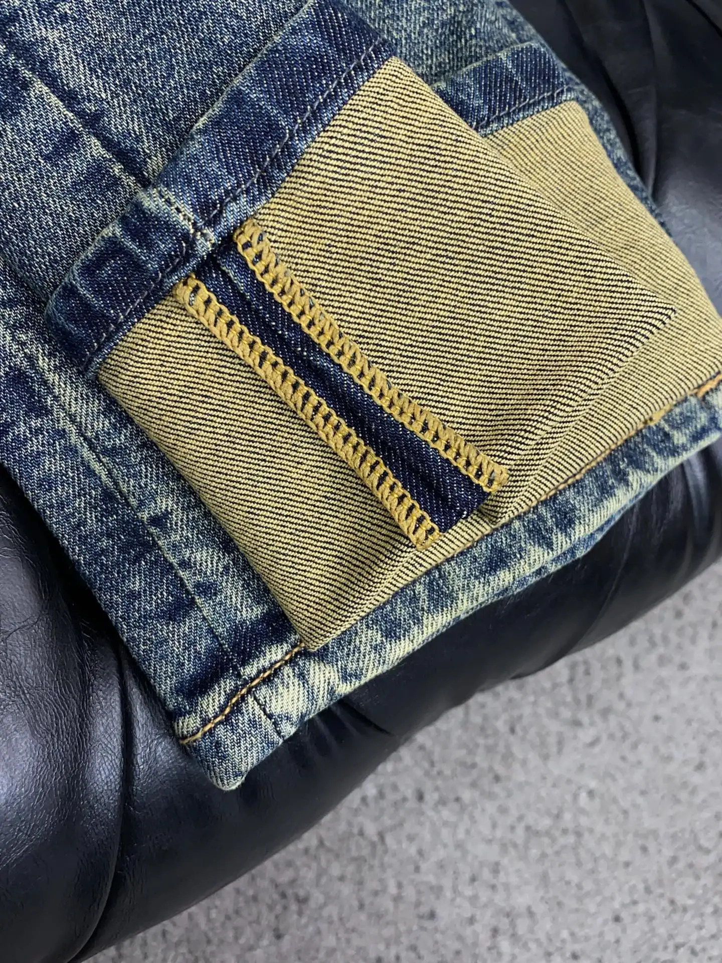 Slim-Fit Monogram Print Straight-Leg Jeans D18023867 — view 8
