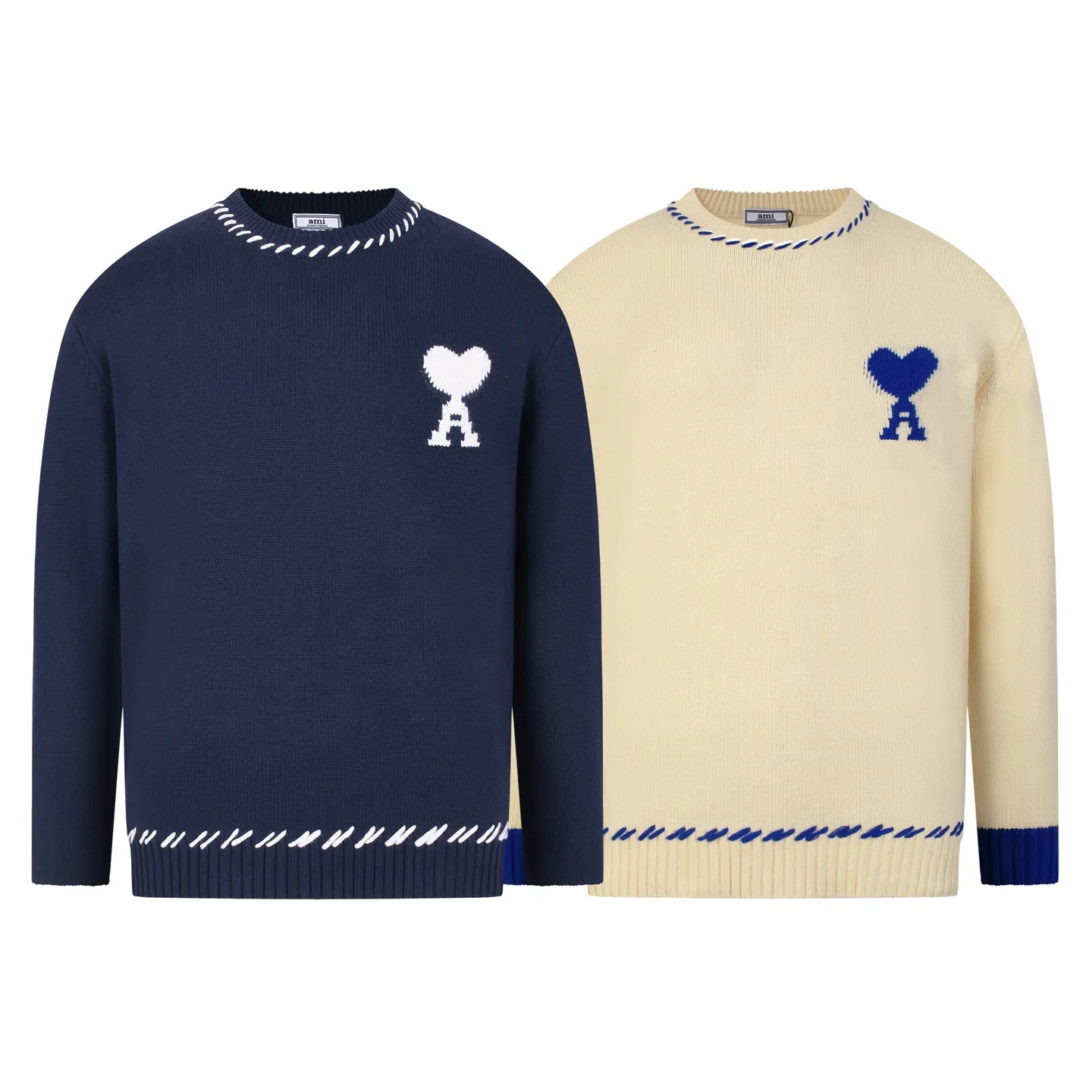 Ami de Coeur Intarsia Knit Crew-Neck Sweater D18021628 — view 2