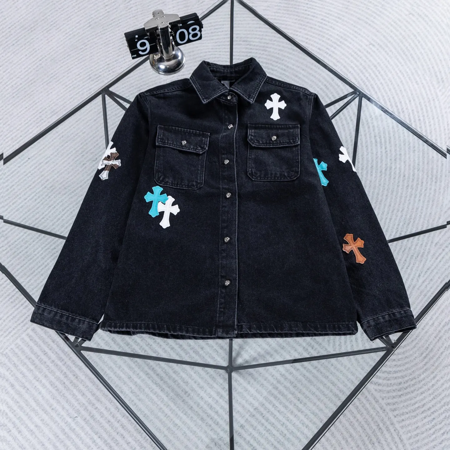 Chrome Hearts Cross Patch Denim Jacket D18023901
