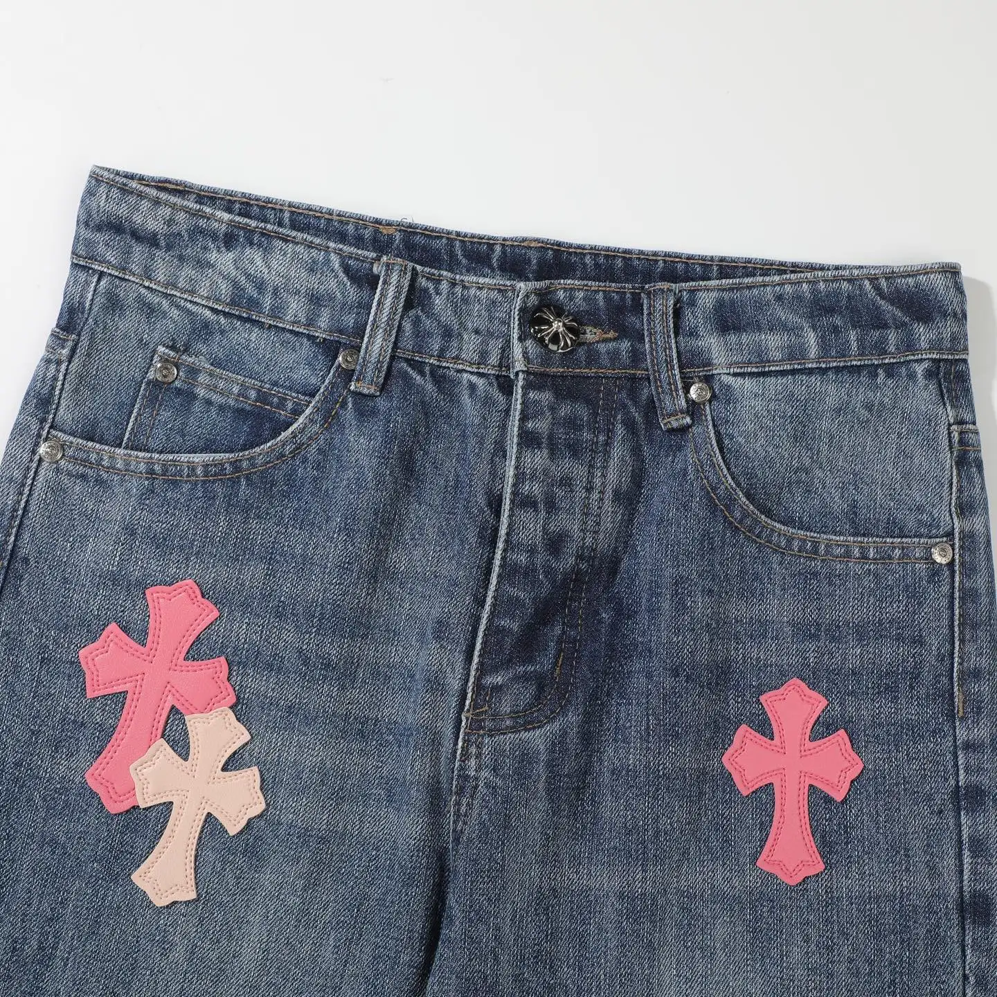 Cross Patch Flared Straight-Leg Jeans D18023092 — view 3