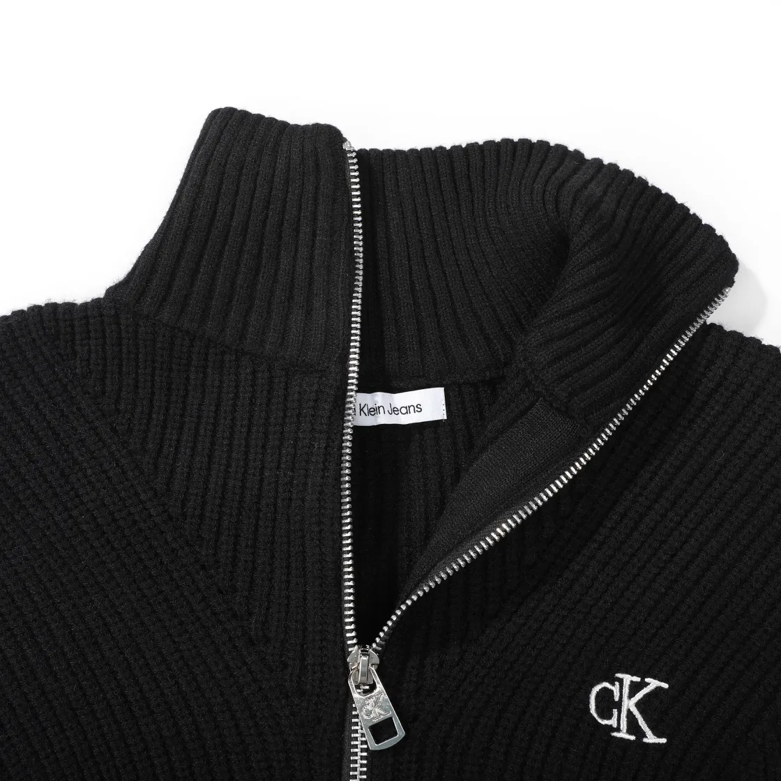 Logo Embroidered Zip-Up Ribbed Cardigan D18023087 — view 5