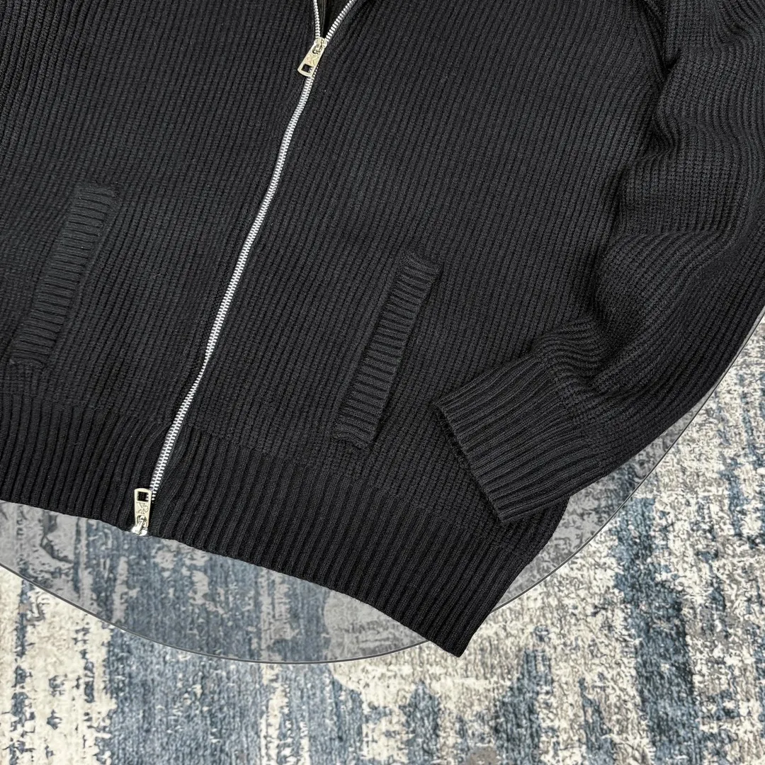 Logo-Embroidered Zip-Up Ribbed Knit Cardigan D18023086 — view 11