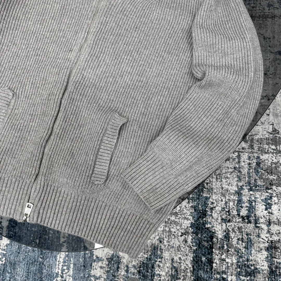 Logo-Embroidered Zip-Up Ribbed Knit Cardigan D18023086 — view 13