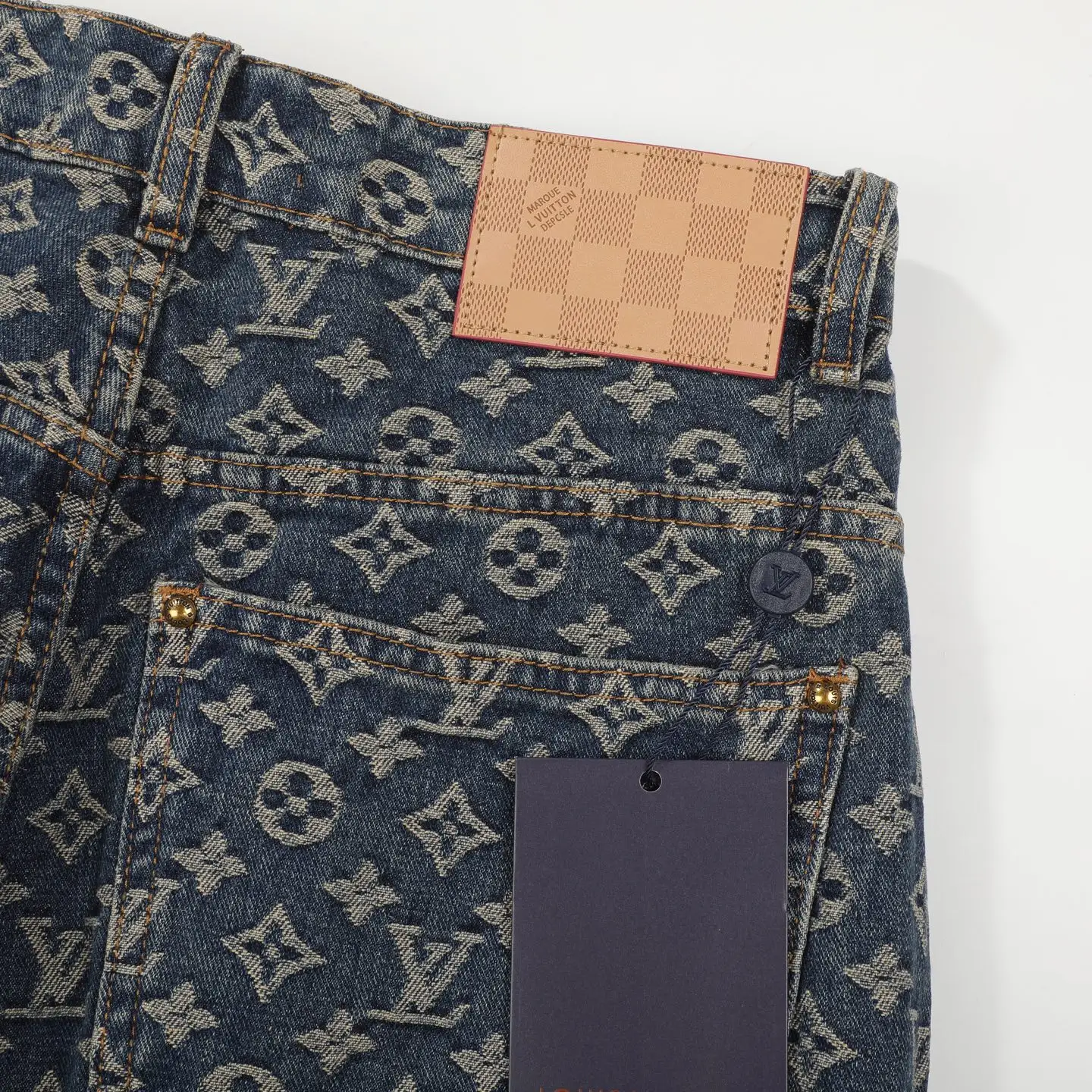Monogram Jacquard Straight-Leg Jeans D18523116 — view 12