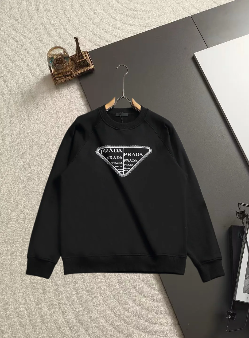 Embroidered Triangle Logo Crew-Neck Sweatshirt D18521500