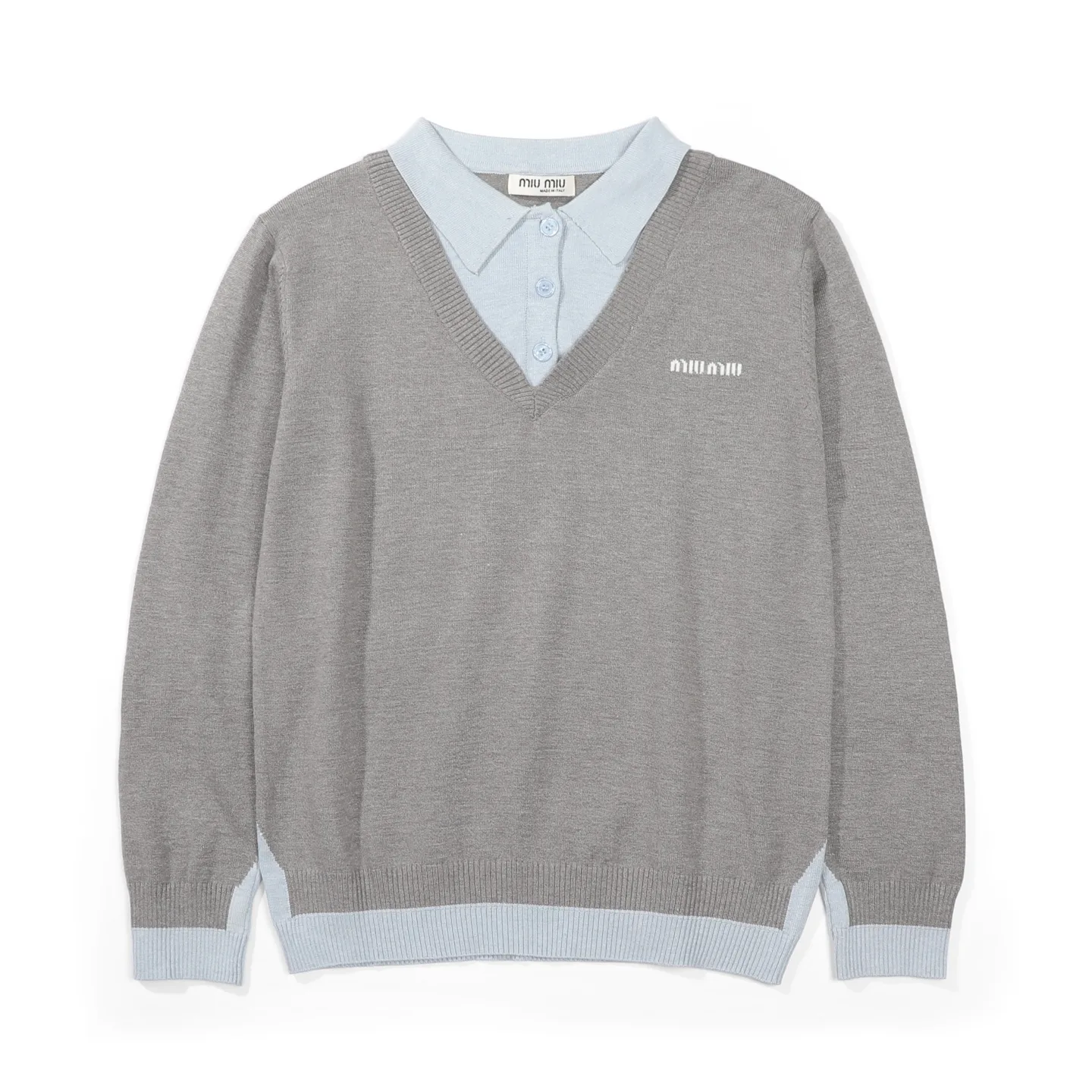 Layered Wool-Blend V-Neck Sweater D18523078