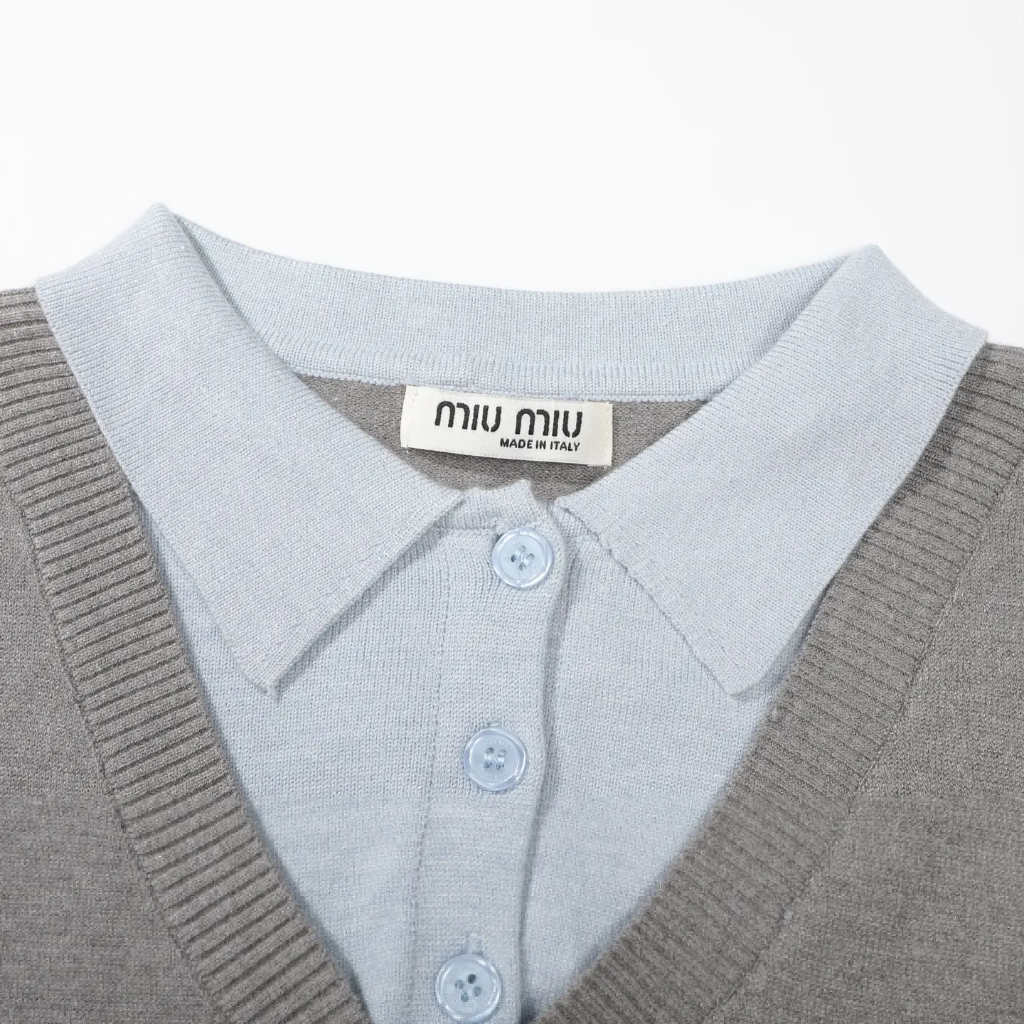 Layered Wool-Blend V-Neck Sweater D18523078 — view 3