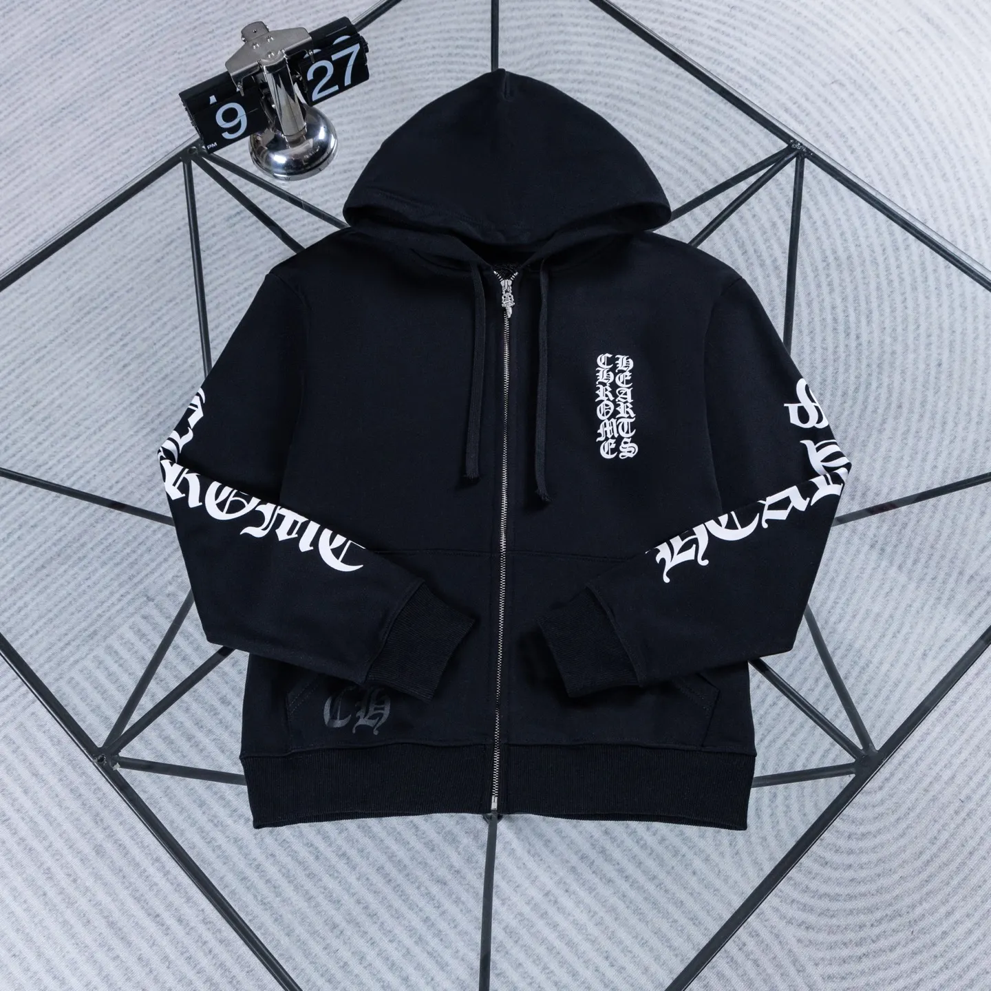 Logo-Print Zip-Up Cotton Hoodie D18522742 — view 2