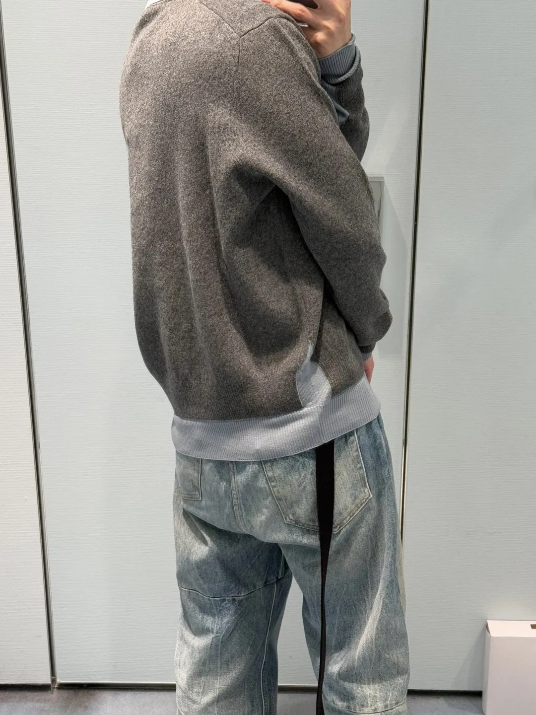 Layered-Effect Wool-Blend V-Neck Sweater D18523076 — view 2