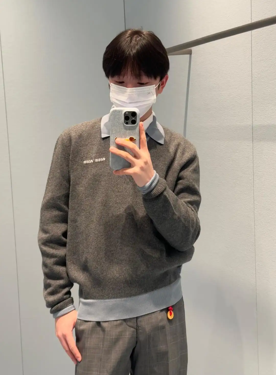 Layered-Effect Wool-Blend V-Neck Sweater D18523076 — view 11