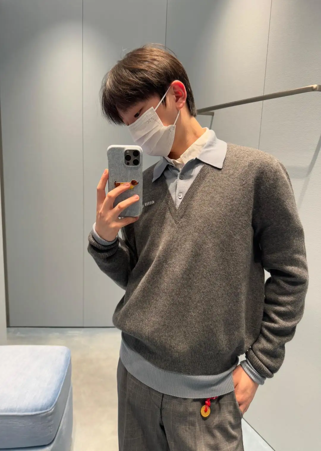 Layered-Effect Wool-Blend V-Neck Sweater D18523076 — view 22