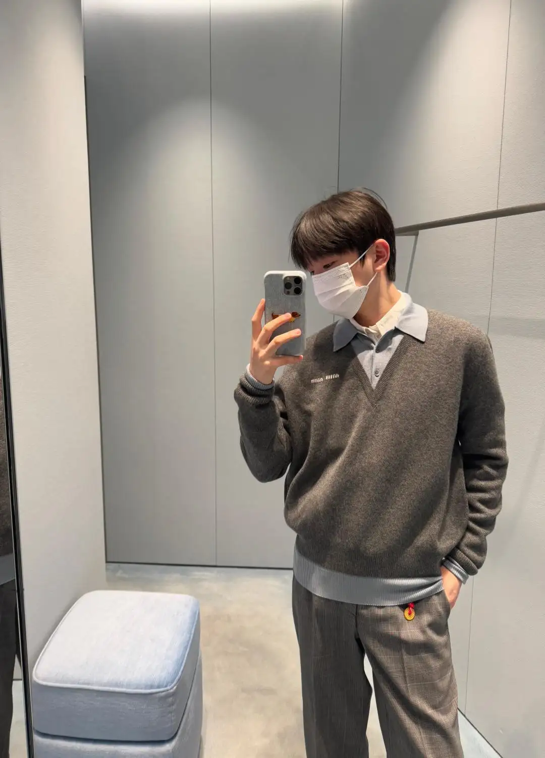 Layered-Effect Wool-Blend V-Neck Sweater D18523076 — view 27