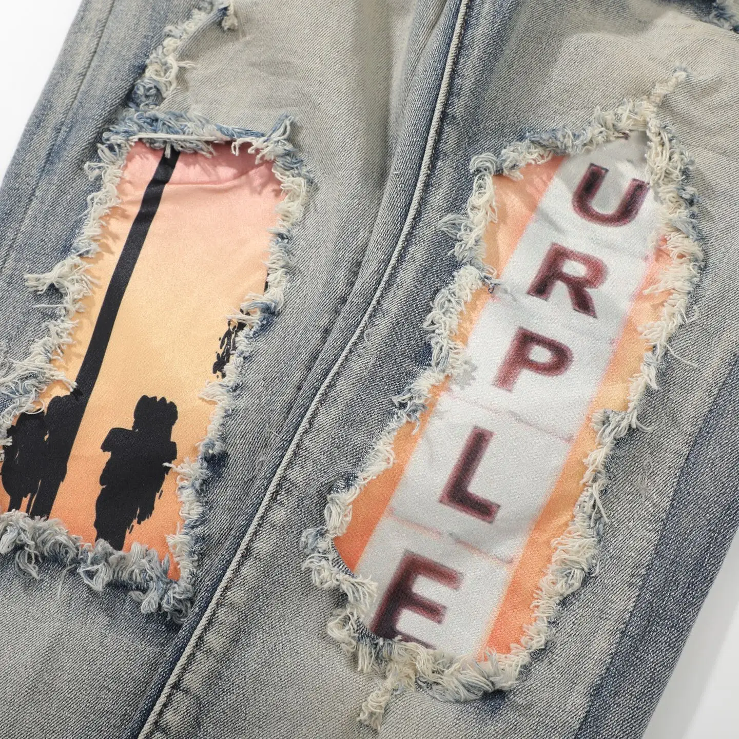 Distressed Slim-Fit Graphic Patch Jeans D18523106 — view 6