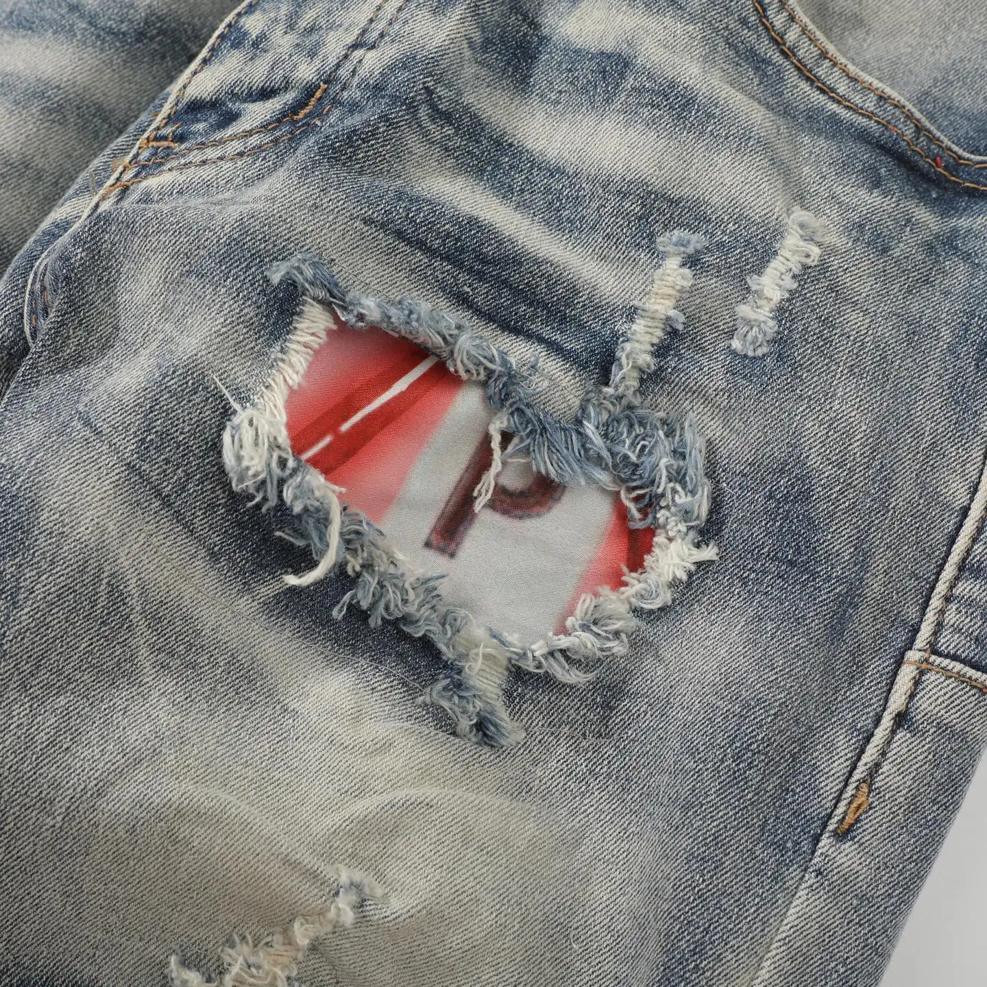 Distressed Slim-Fit Graphic Patch Jeans D18523106 — view 7