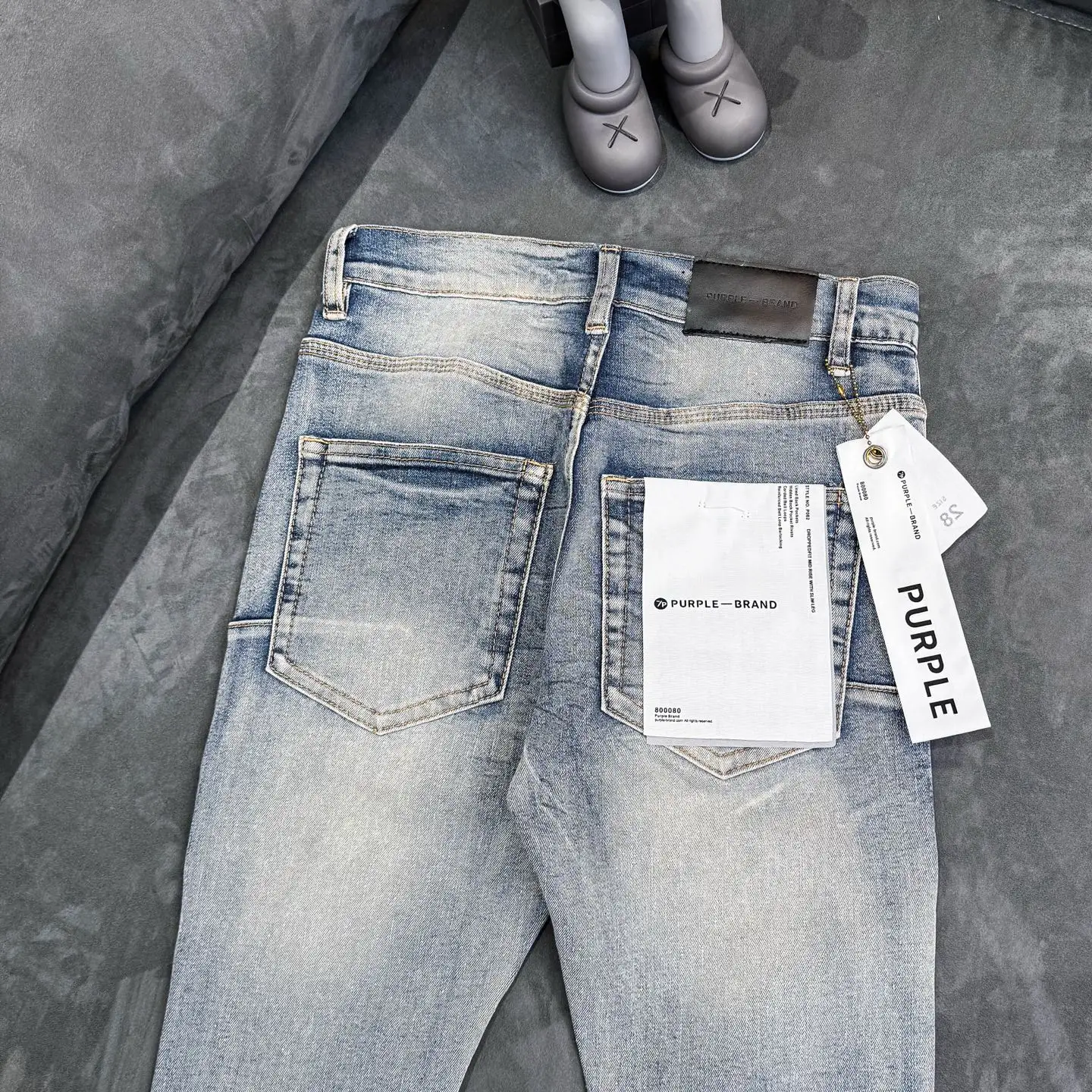 Distressed Slim-Fit Graphic Patch Jeans D18523107 — view 12