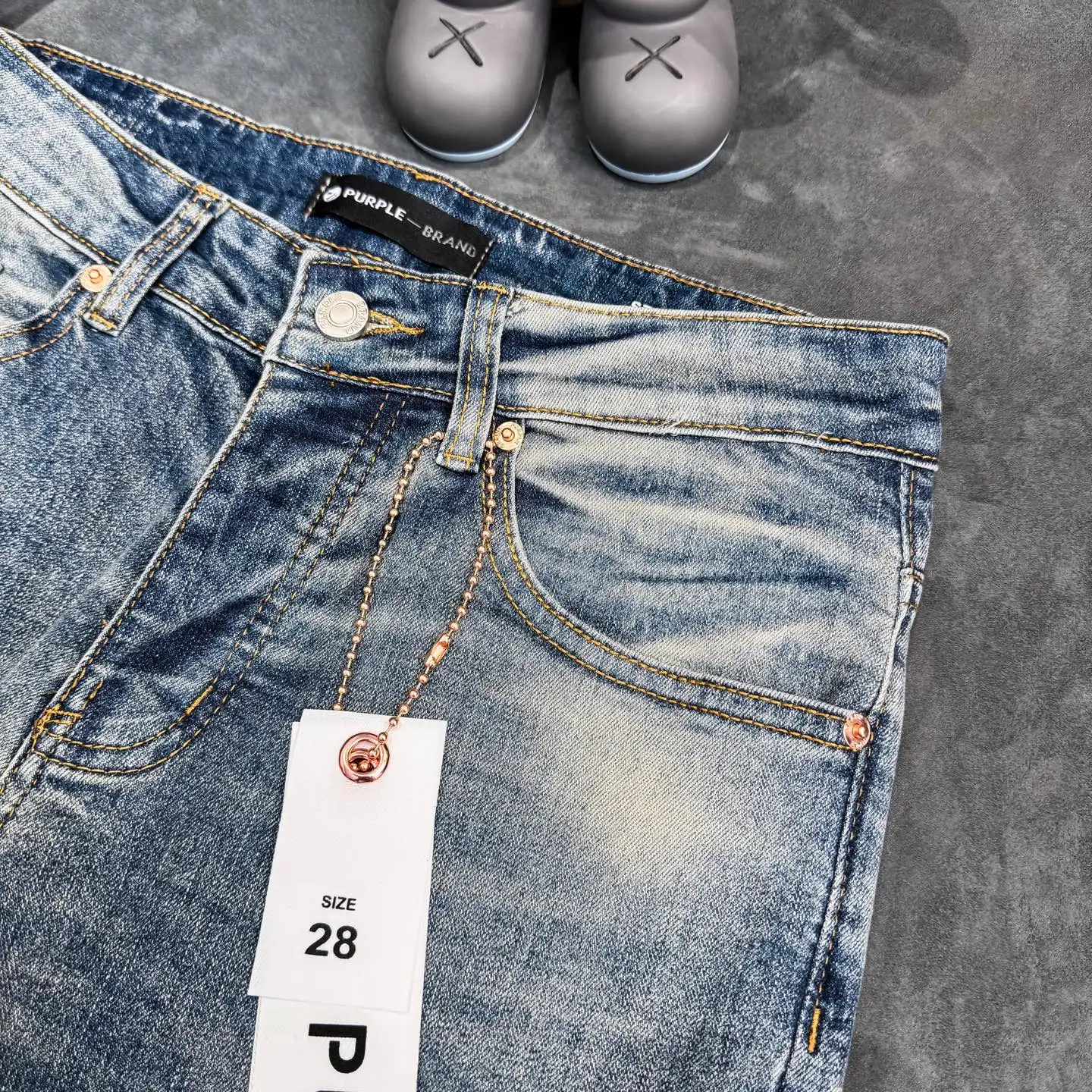 Distressed Embroidered Flare-Leg Jeans D18523101 — view 8