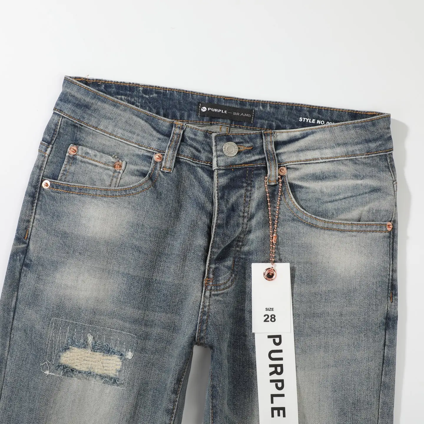Distressed Patchwork Flared Jeans D18523100 — view 3