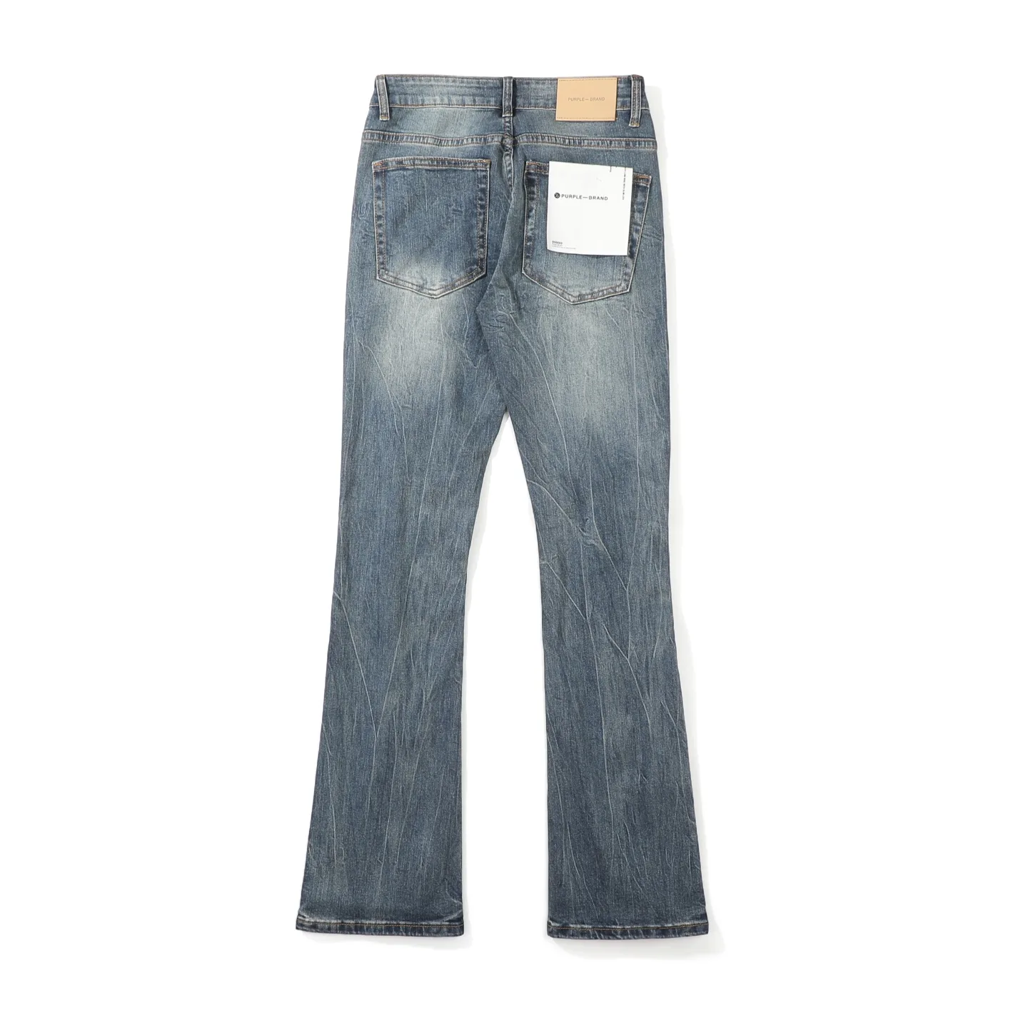 Distressed Bootcut Jeans with Embroidery Patches D18523111 — view 2