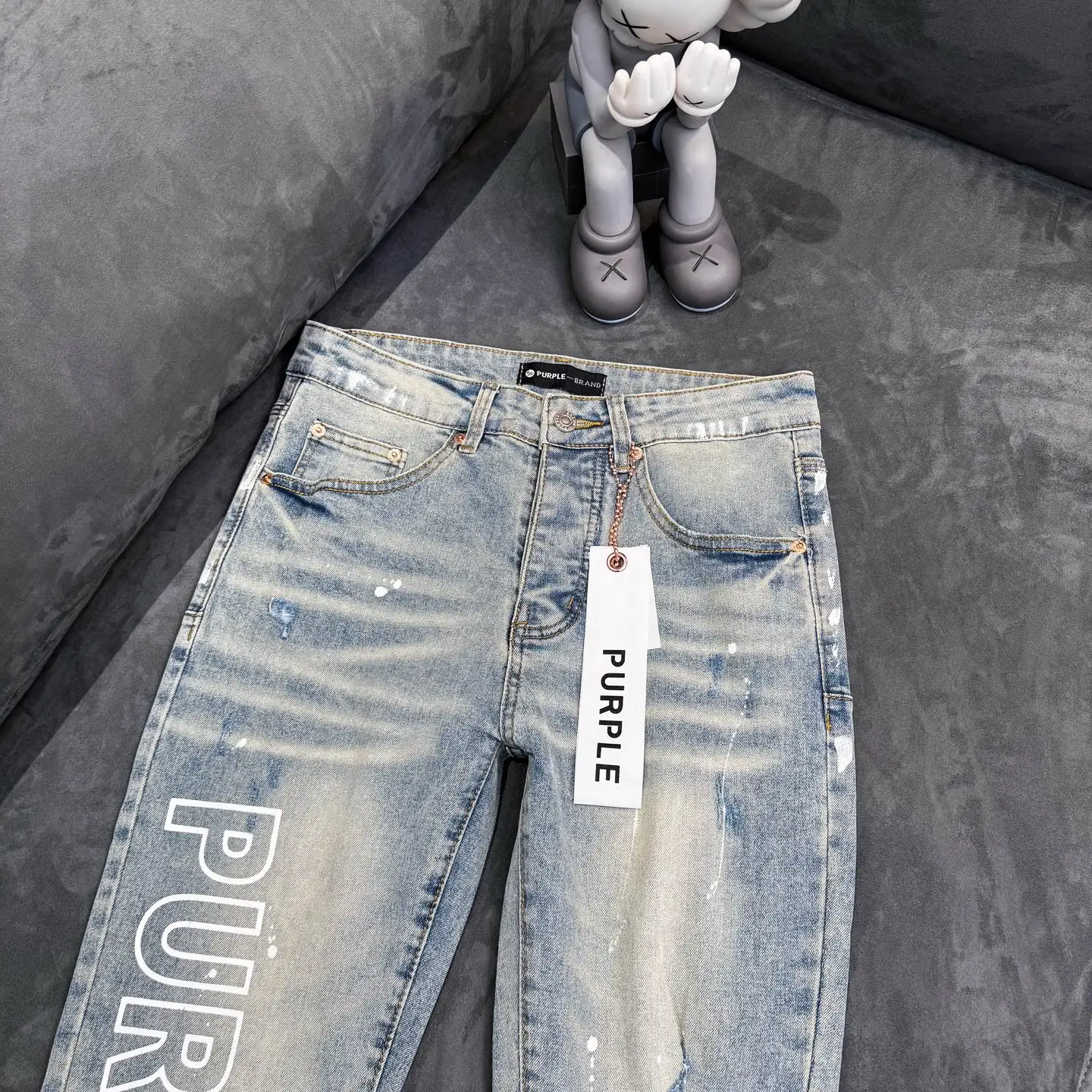 Logo Print Paint-Splatter Flare Jeans D18523097 — view 5