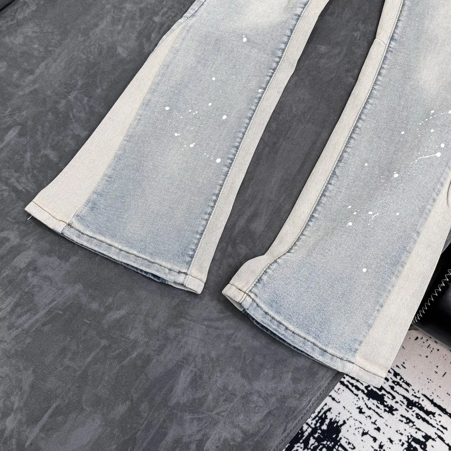 Distressed Paint-Splatter Flare Jeans D18523115 — view 6