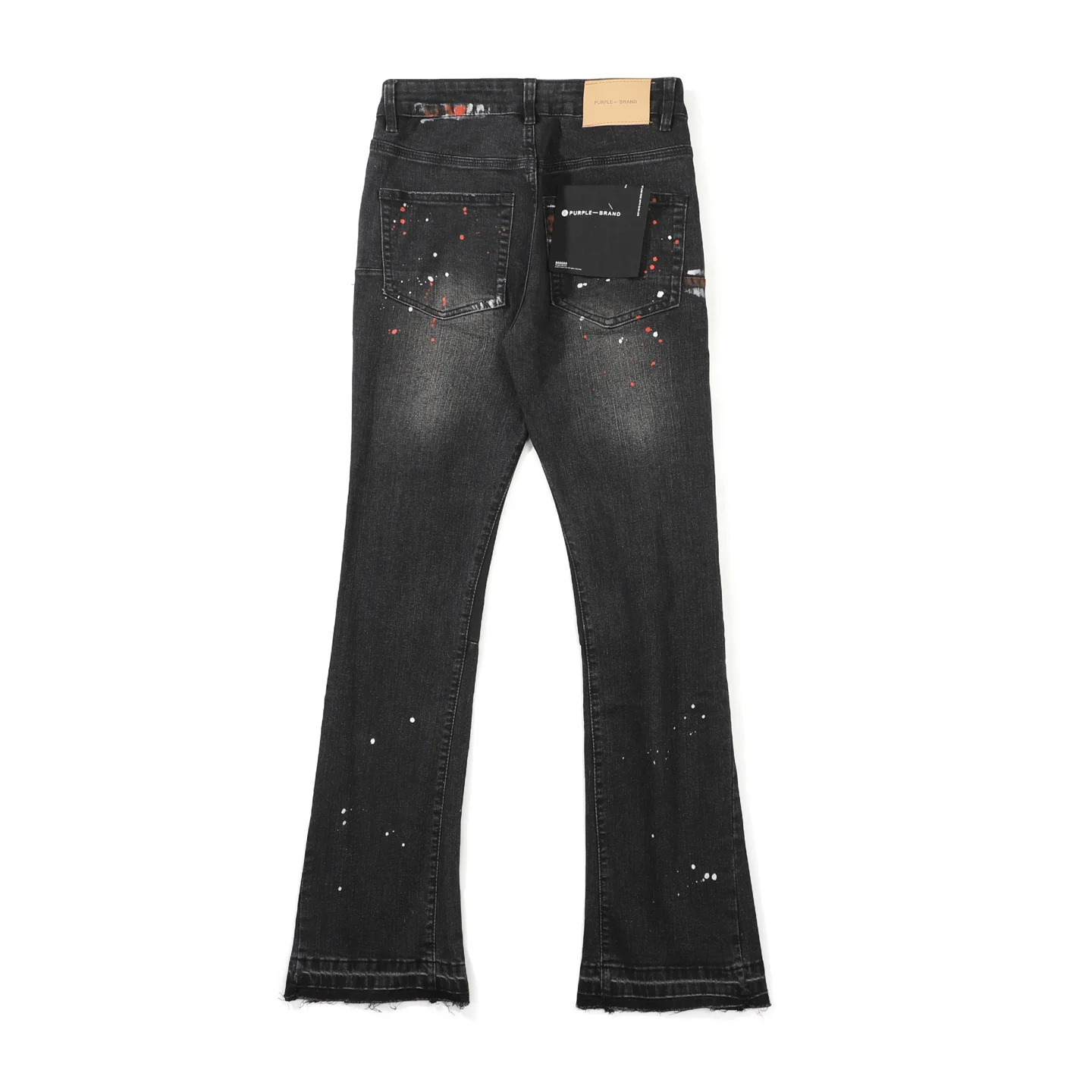 Paint-Splatter Distressed Flare-Leg Jeans D18523102 — view 2
