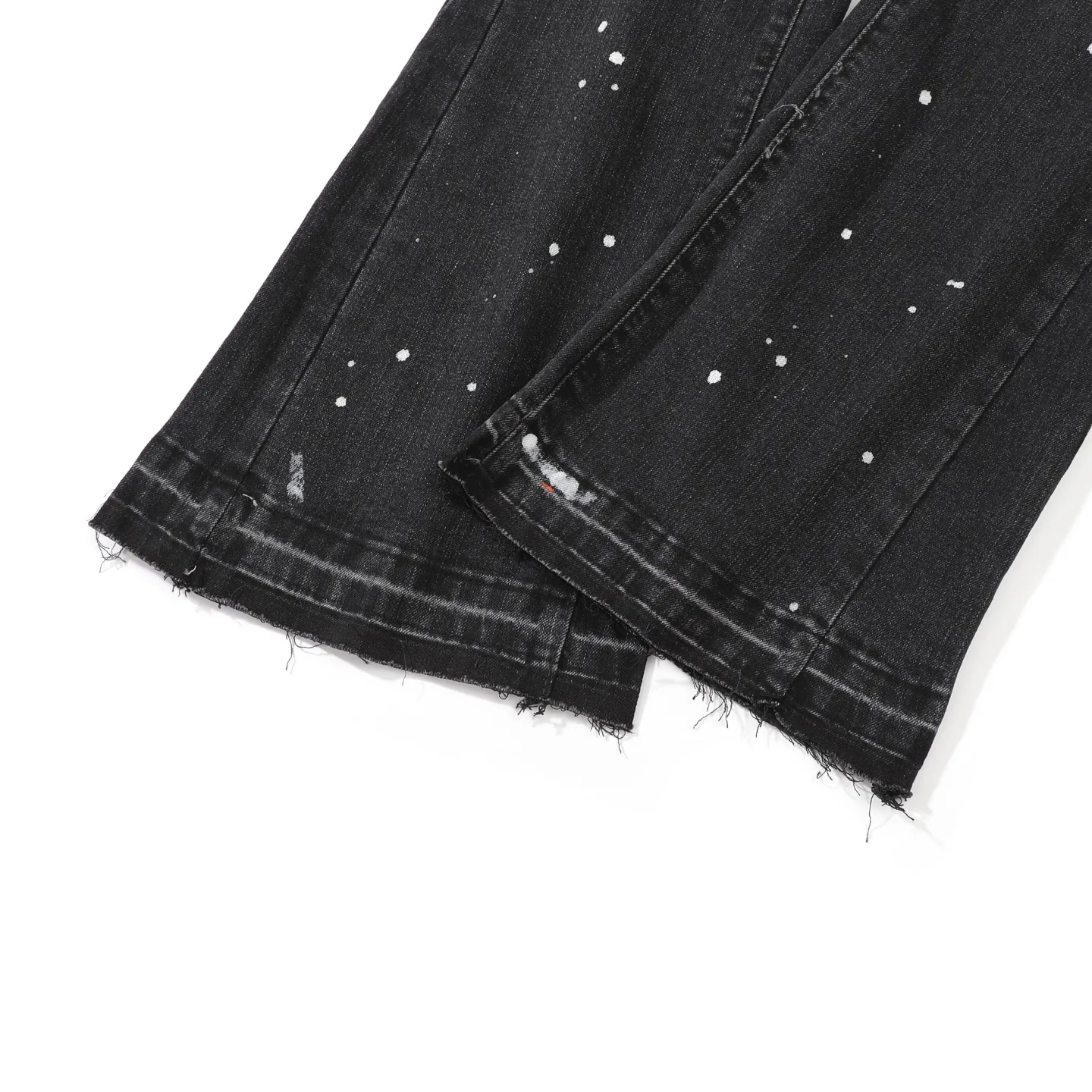 Paint-Splatter Distressed Flare-Leg Jeans D18523102 — view 4