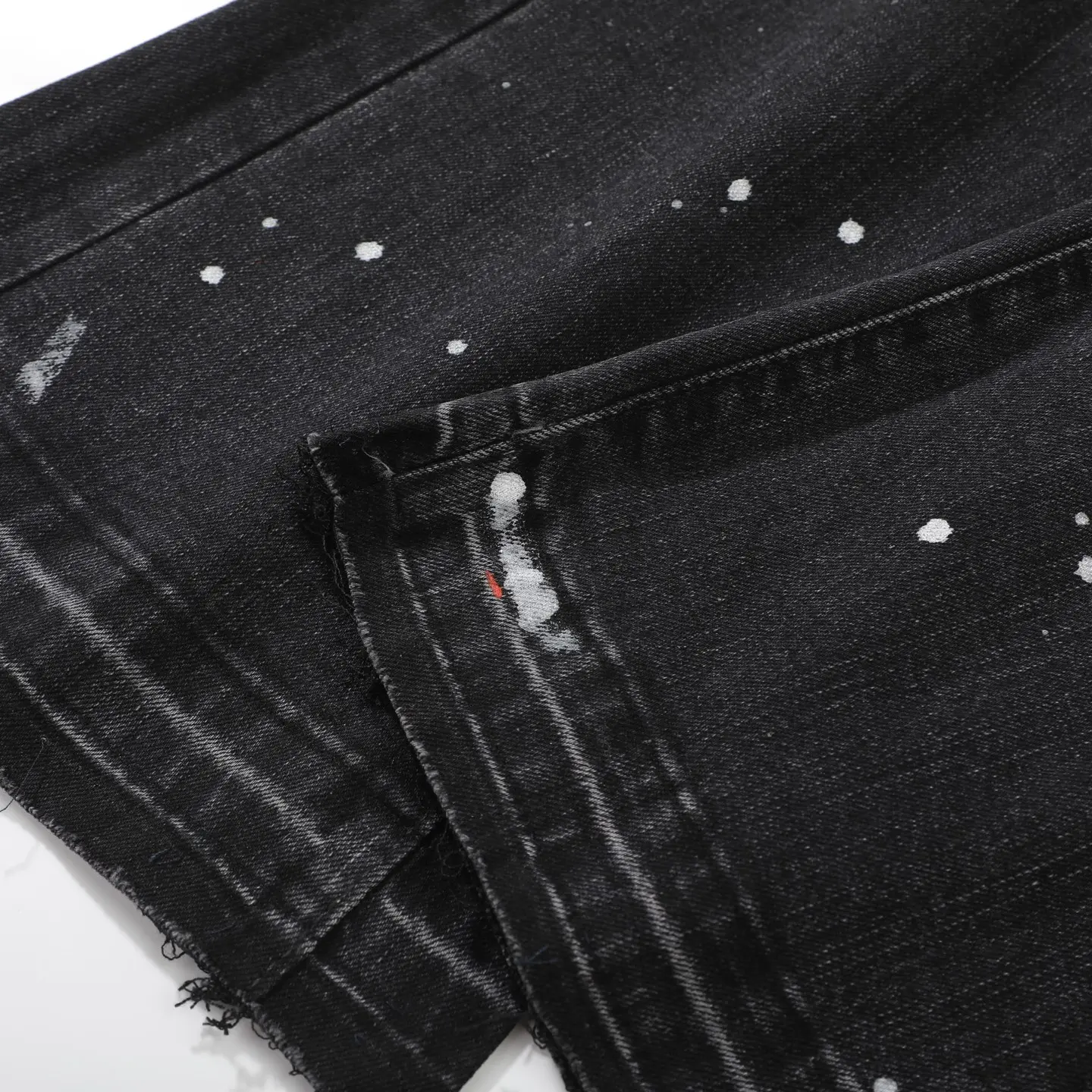 Paint-Splatter Distressed Flare-Leg Jeans D18523102 — view 5