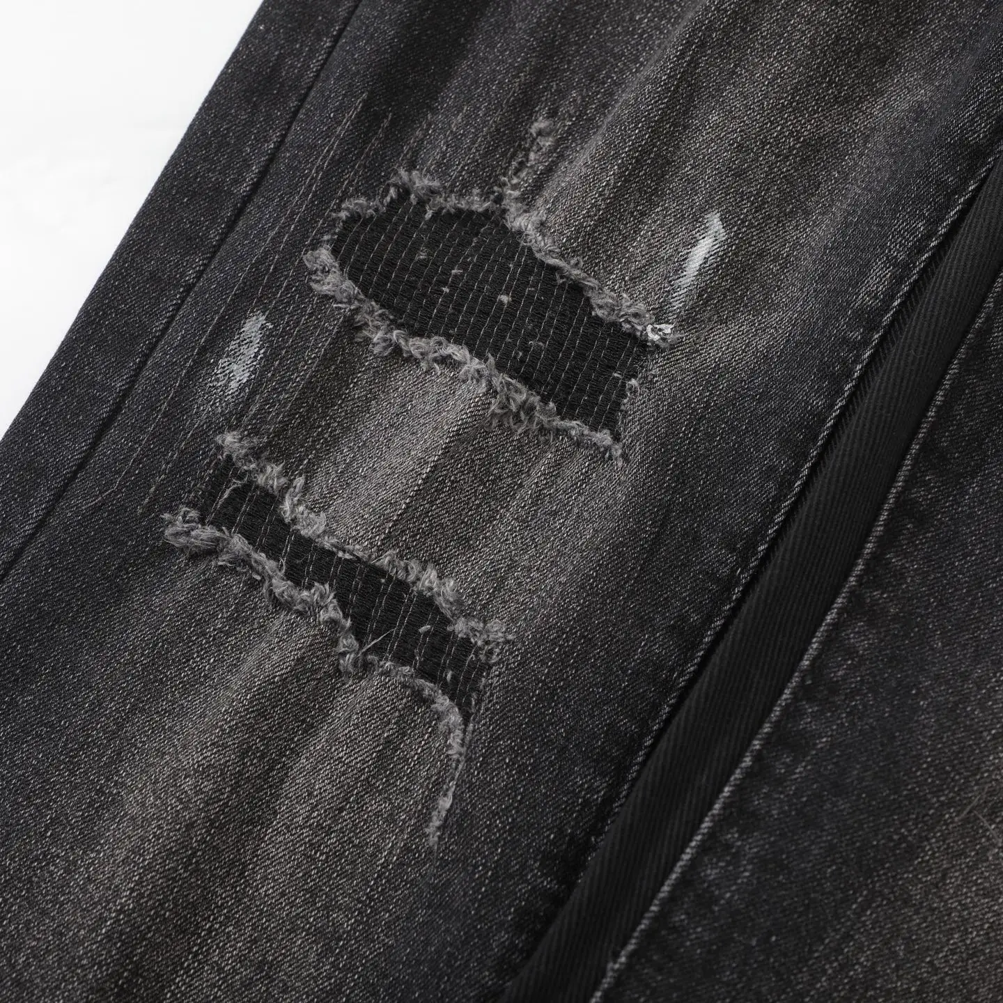 Paint-Splatter Distressed Flare-Leg Jeans D18523102 — view 6