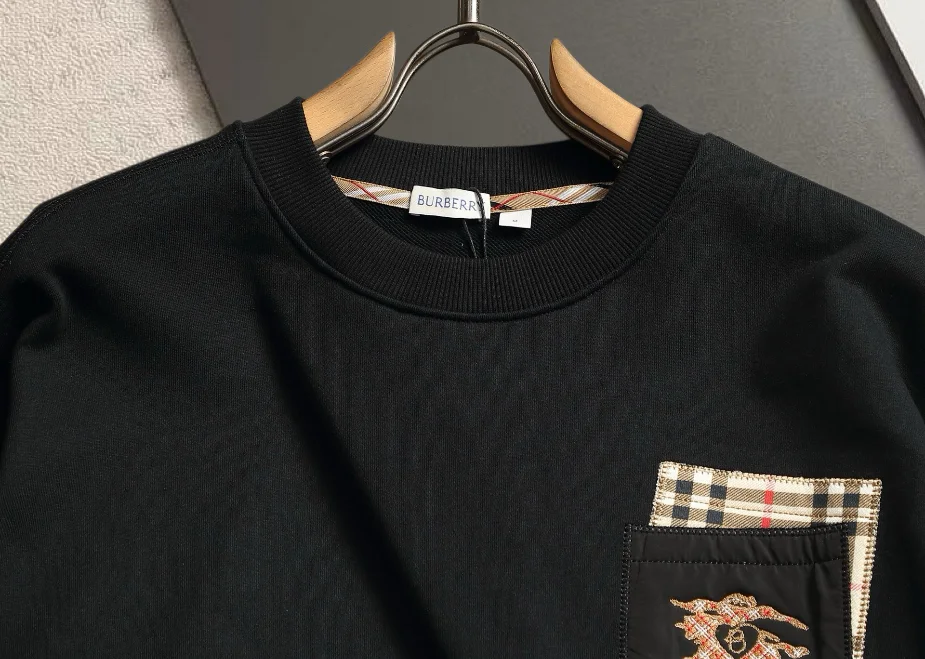 Logo Embroidery Check-Trim Sweatshirt D19021509 — view 3