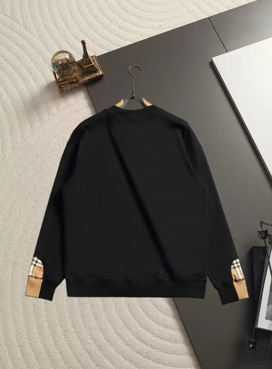 Logo Embroidery Check-Trim Sweatshirt D19021509 — view 5