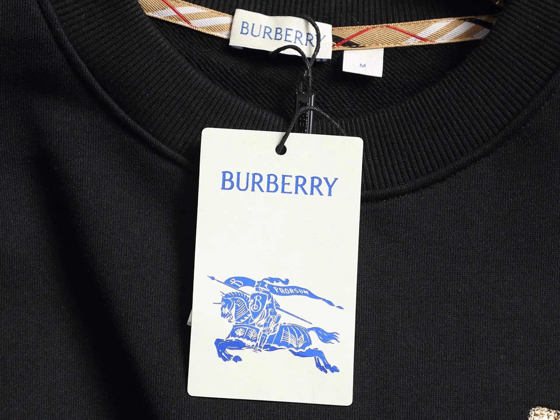 Logo Embroidery Check-Trim Sweatshirt D19021509 — view 6