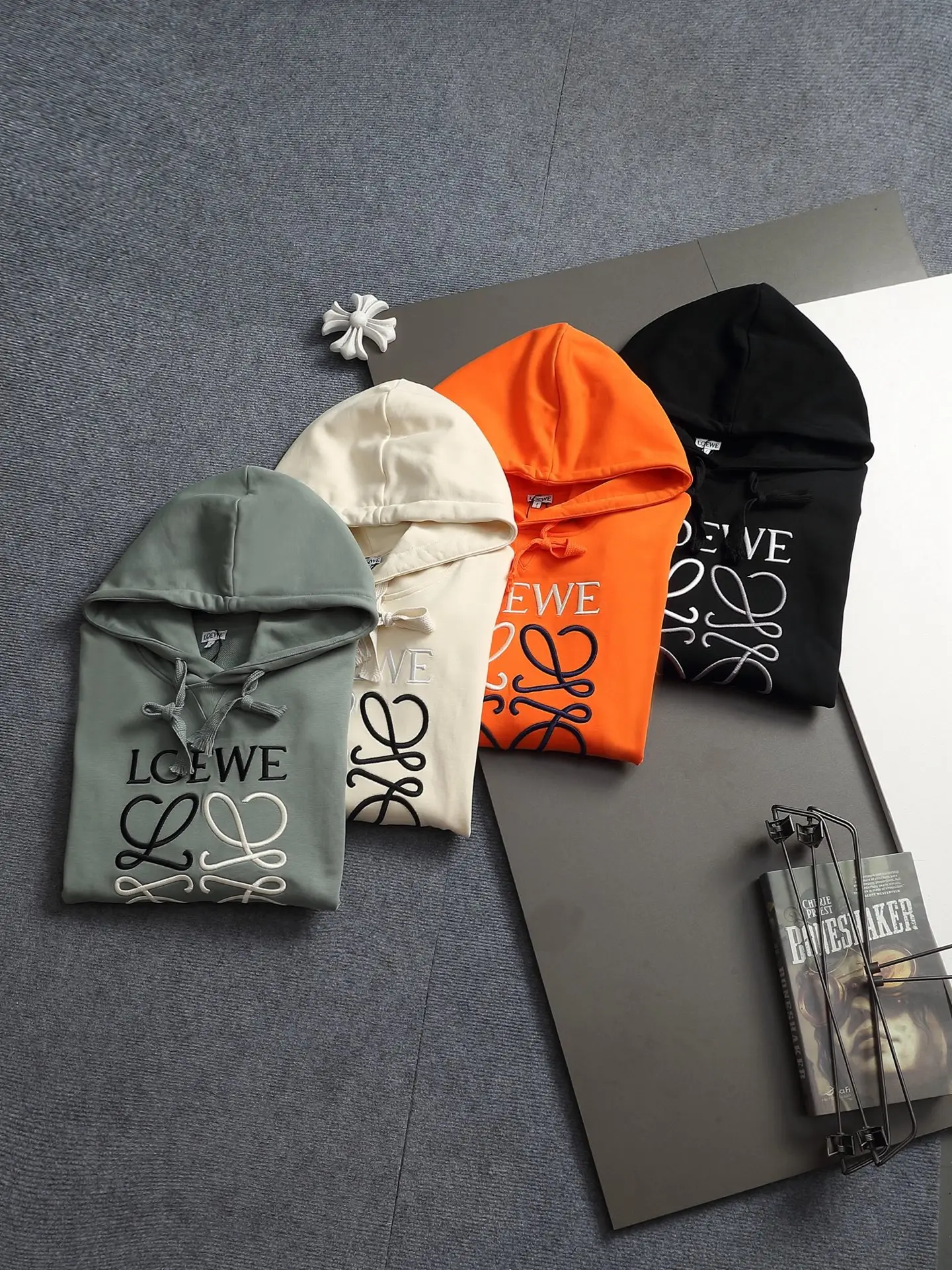 Anagram Logo Embroidered Cotton Hoodie D19023297 — view 13
