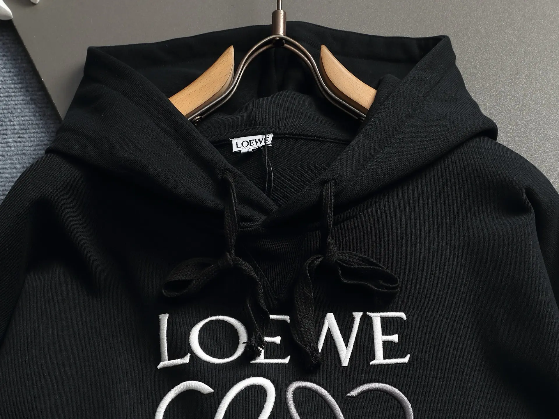 Anagram Embroidered Cotton-Blend Hoodie D19023300 — view 2