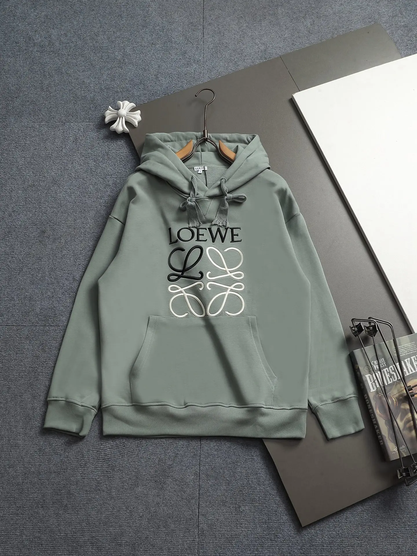 Anagram Logo Embroidered Cotton Hoodie D19023298