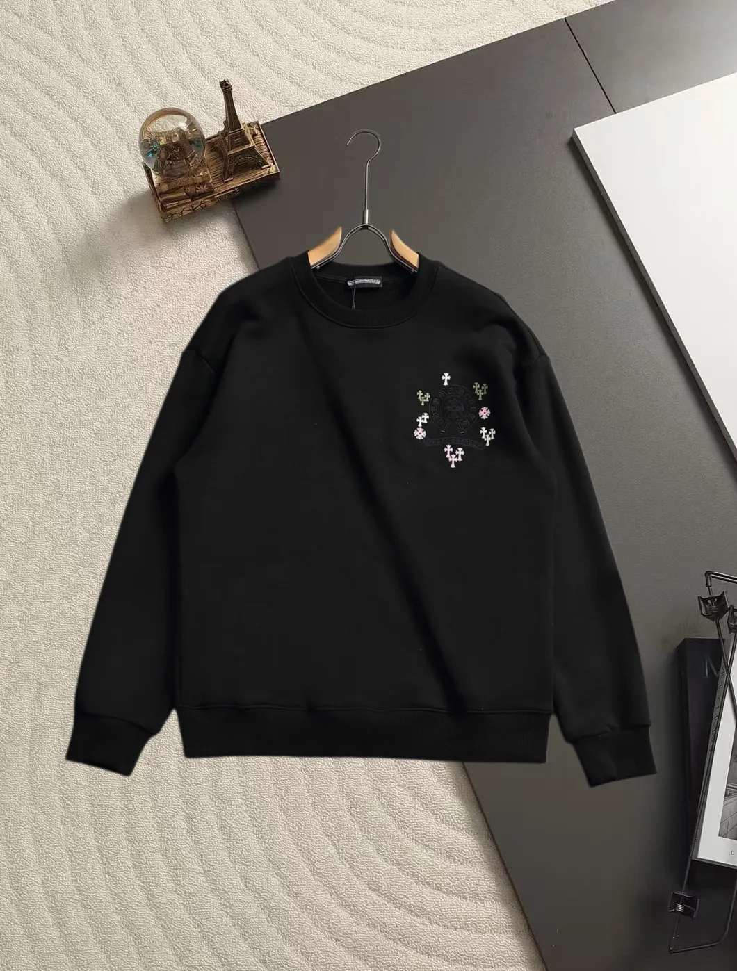 Embroidered Acid-Wash Cotton Sweatshirt D19021497