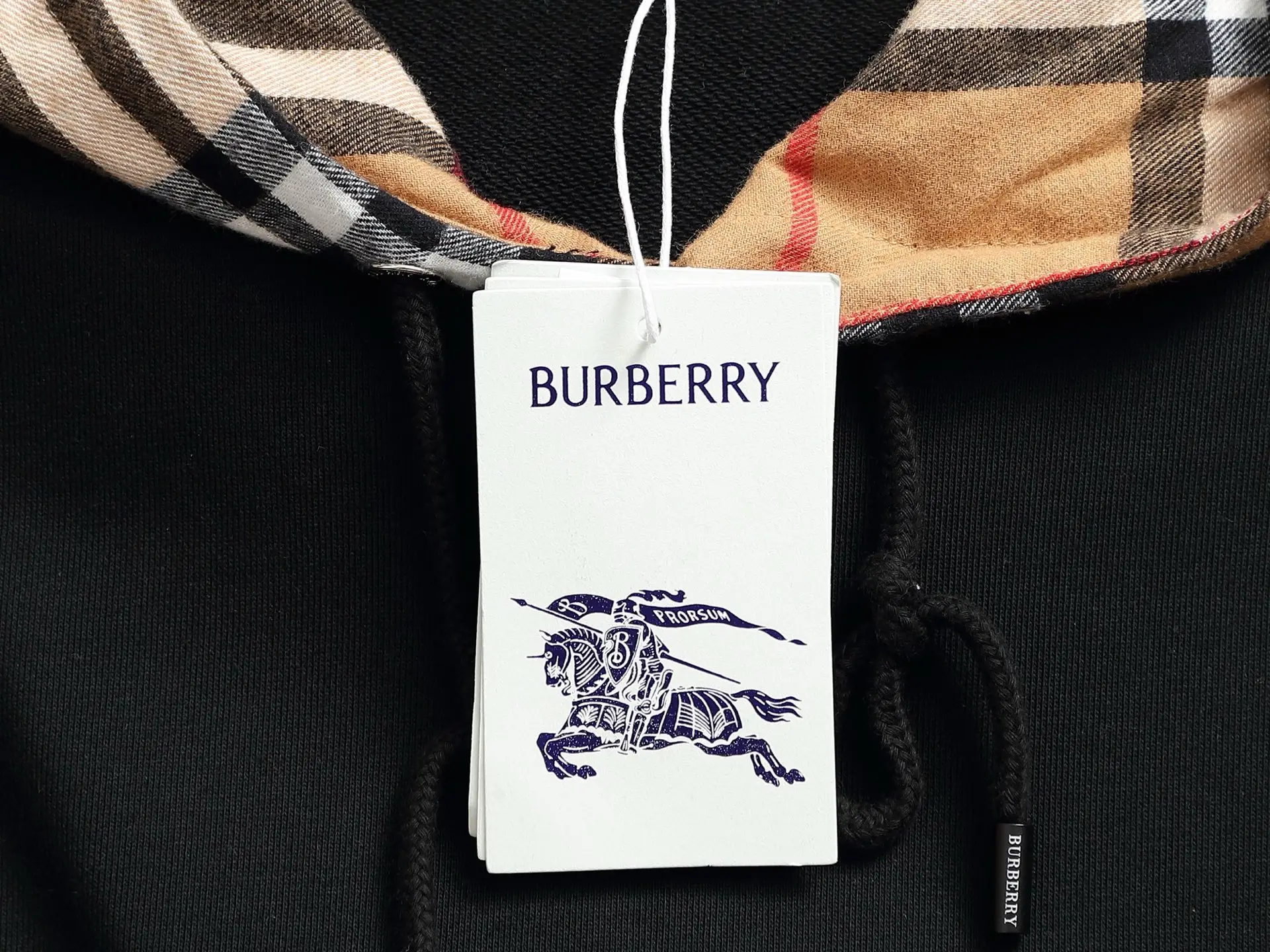Vintage Check Lined Cotton-Blend Hoodie D19023282 — view 6