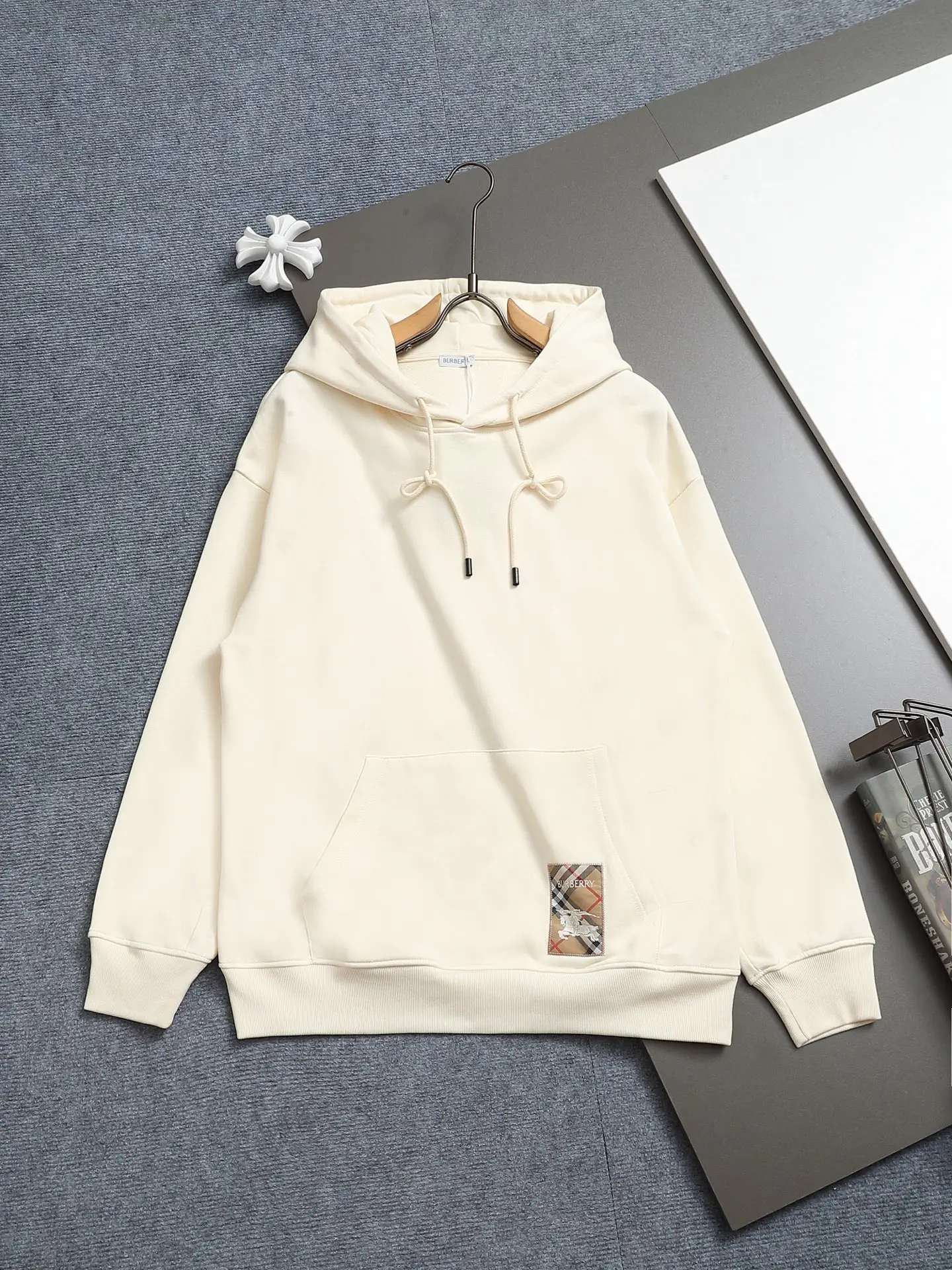 Logo Patch Cotton-Blend Hoodie D19023285