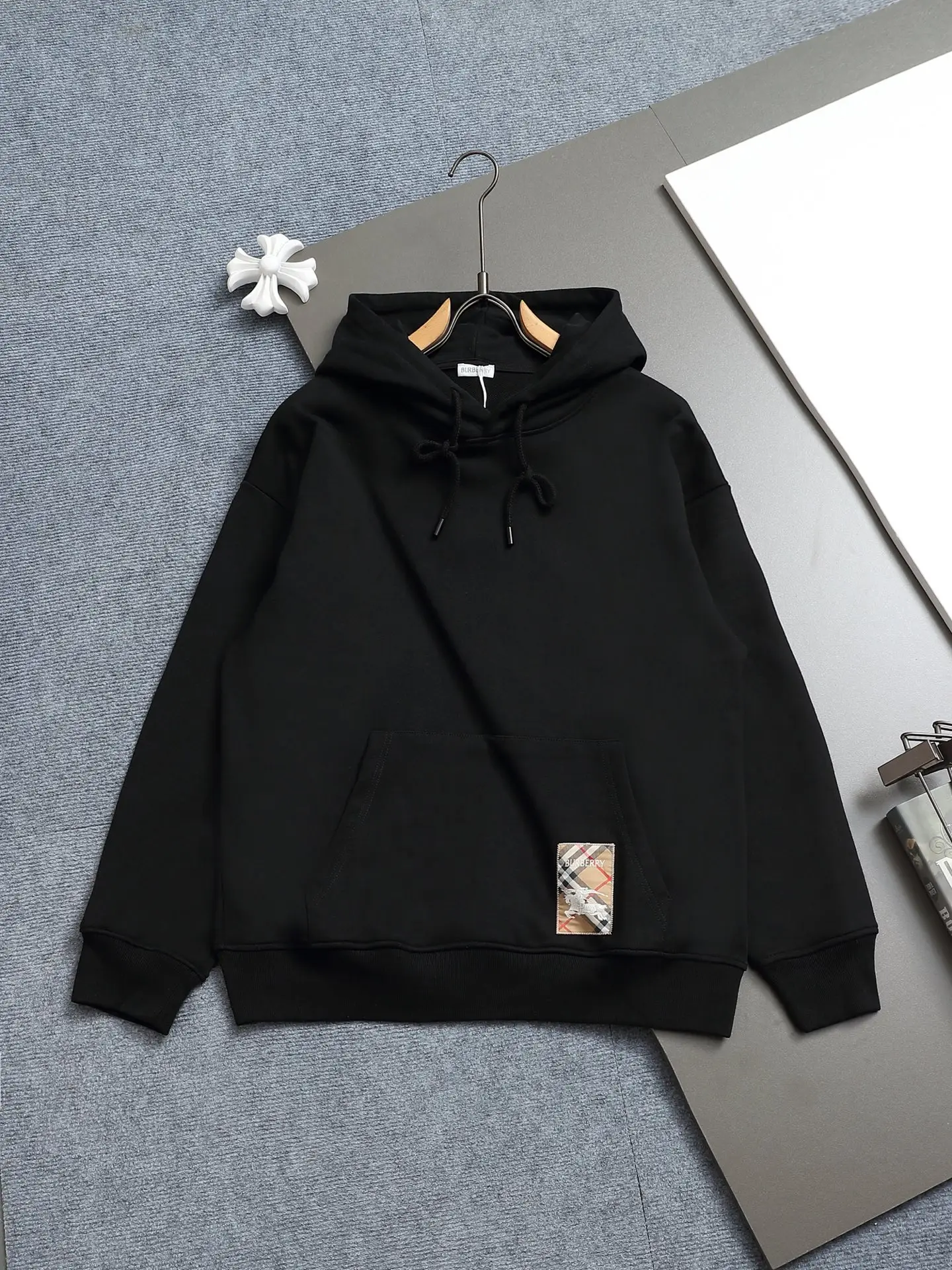 Logo Patch Cotton-Blend Hoodie D19023284
