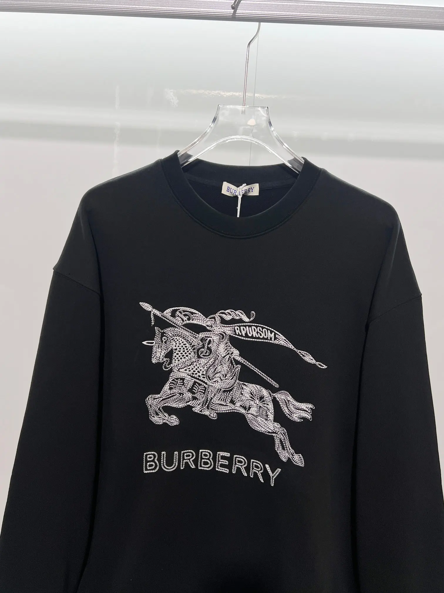 Embroidered Equestrian Knight Crew-Neck Sweatshirt D19024176 — view 3