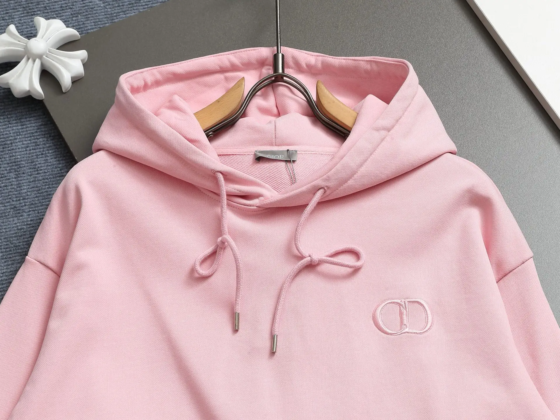 CD Icon Embroidered Cotton Hoodie D19023274 — view 3