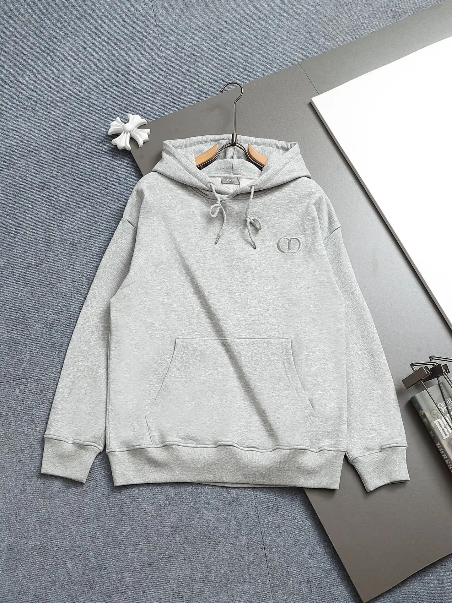 CD Icon Embroidered Cotton-Blend Hoodie D19023273