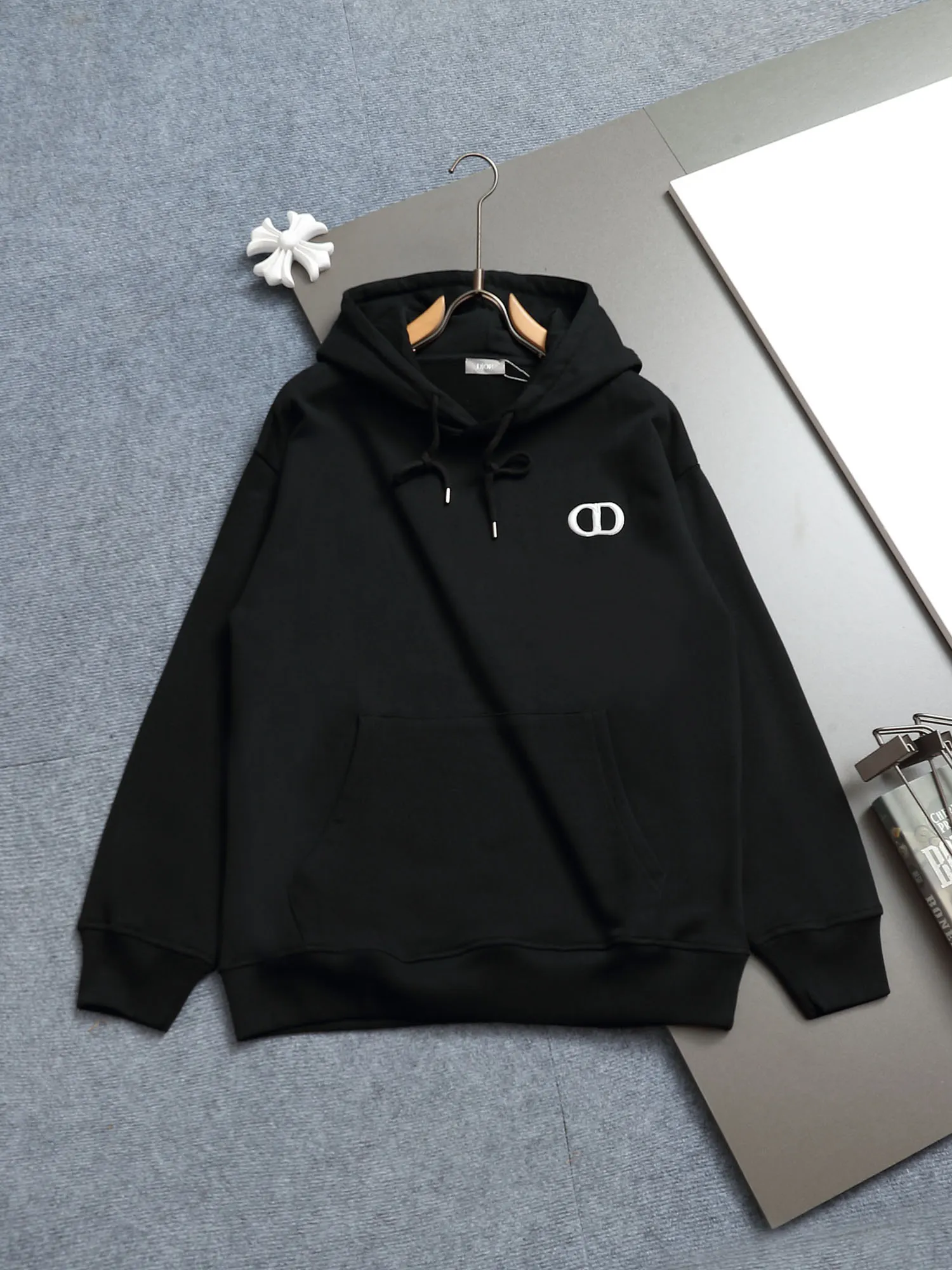 CD Icon Embroidered Cotton Hoodie D19023275