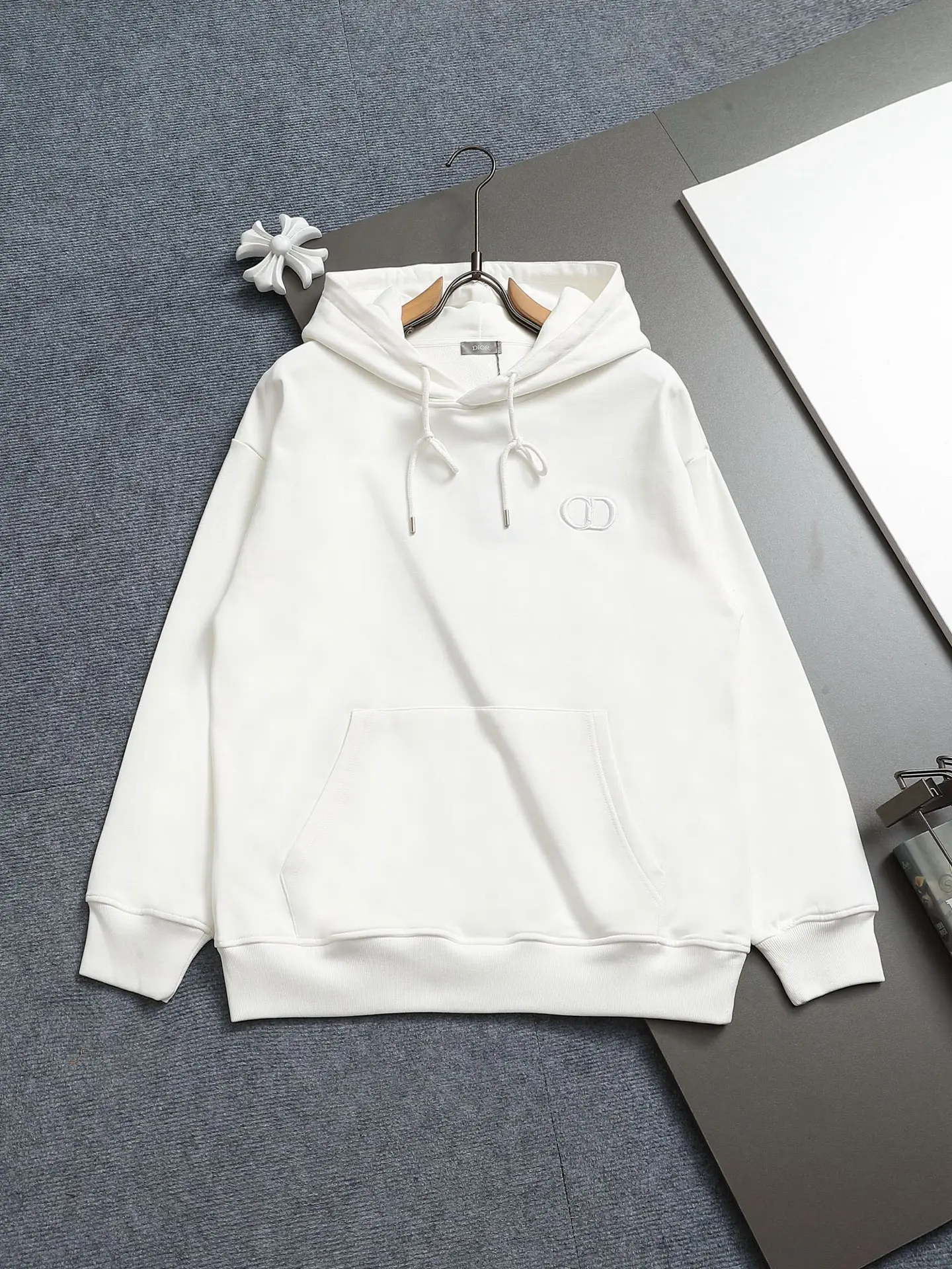 CD Icon Embroidered Cotton-Blend Hoodie D19023271
