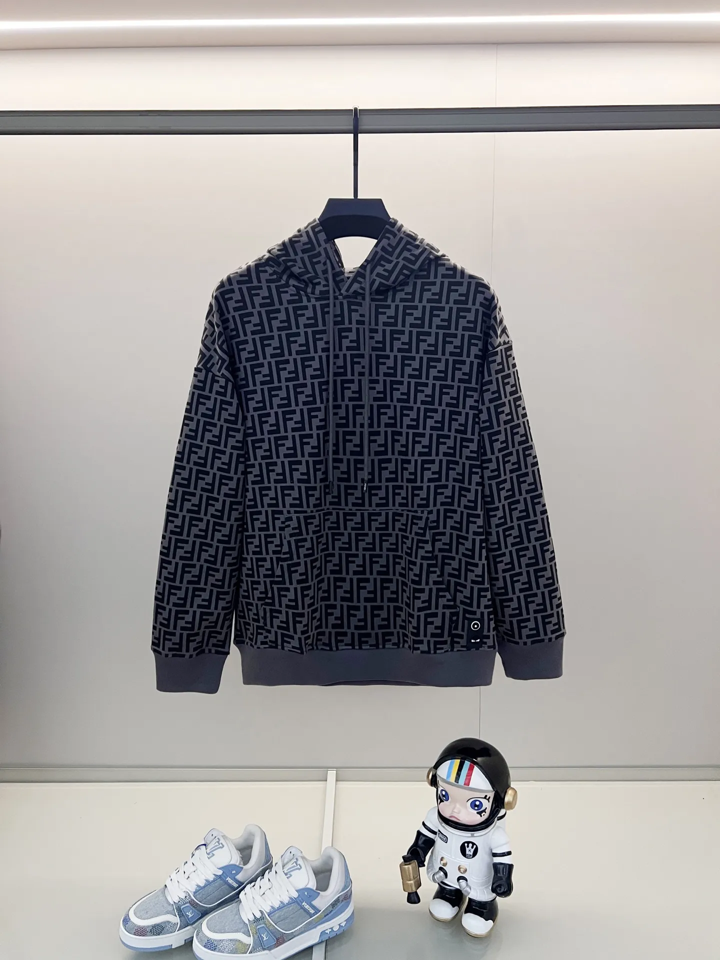 FF Monogram Cotton Jersey Hoodie D19021364
