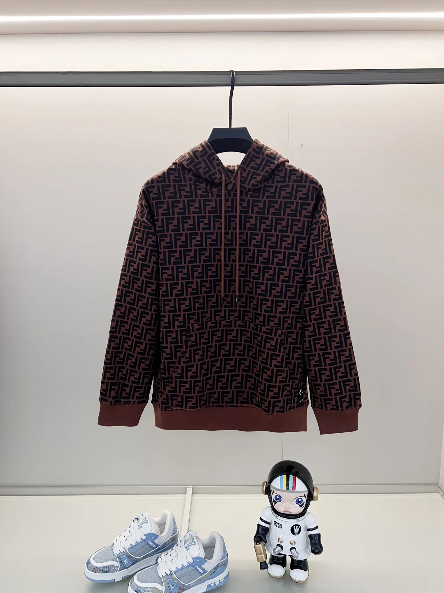 FF Monogram All-Over Print Cotton Hoodie D19021363