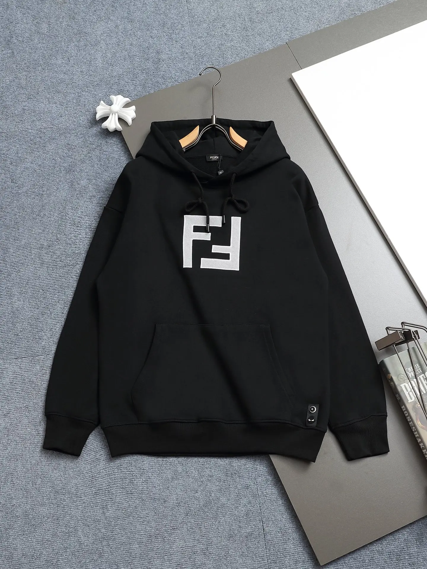 FF Logo Print Cotton-Blend Hoodie D19023265