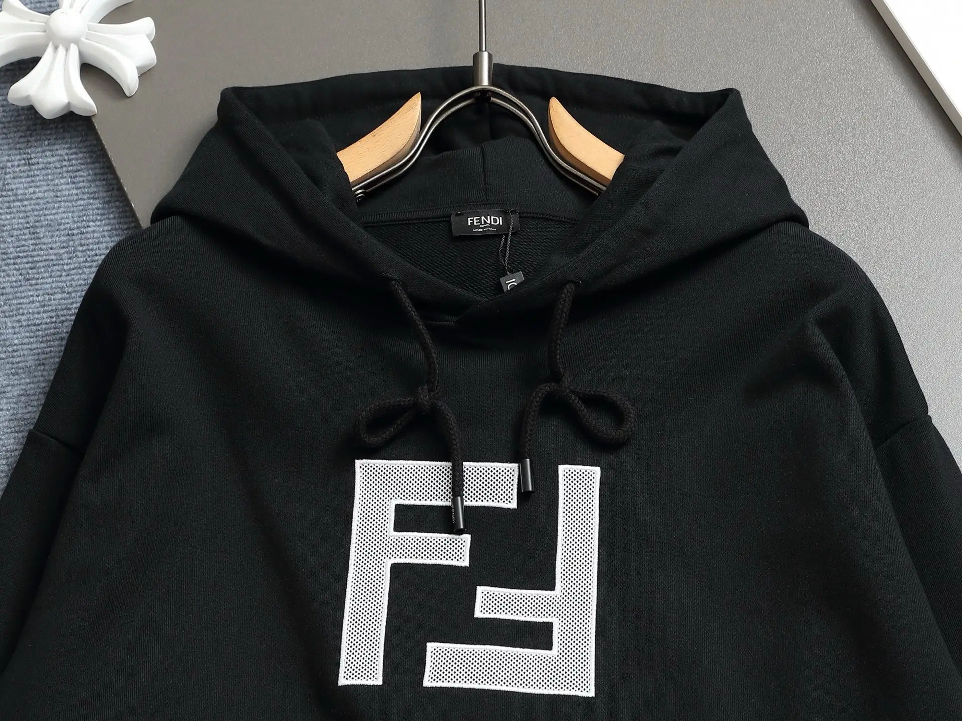 FF Logo Print Cotton-Blend Hoodie D19023265 — view 3